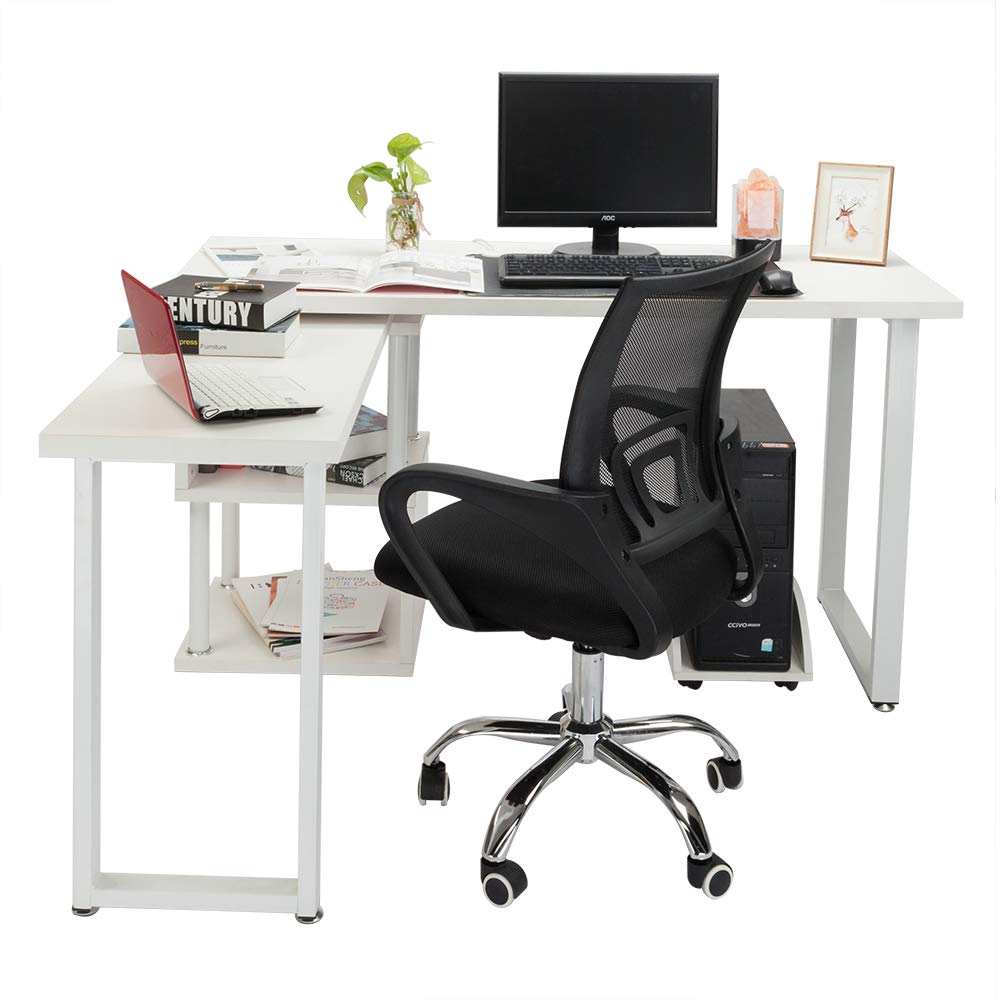 Ergonomic Mesh Office Chair with Adjustable Headrest & Armrests - Black Swivel Desk Chair for Home & Office Use - Height Adjustable, Gas Lift, Breathable Back Support - Perfect for Long Work Hours & Gaming Sessions