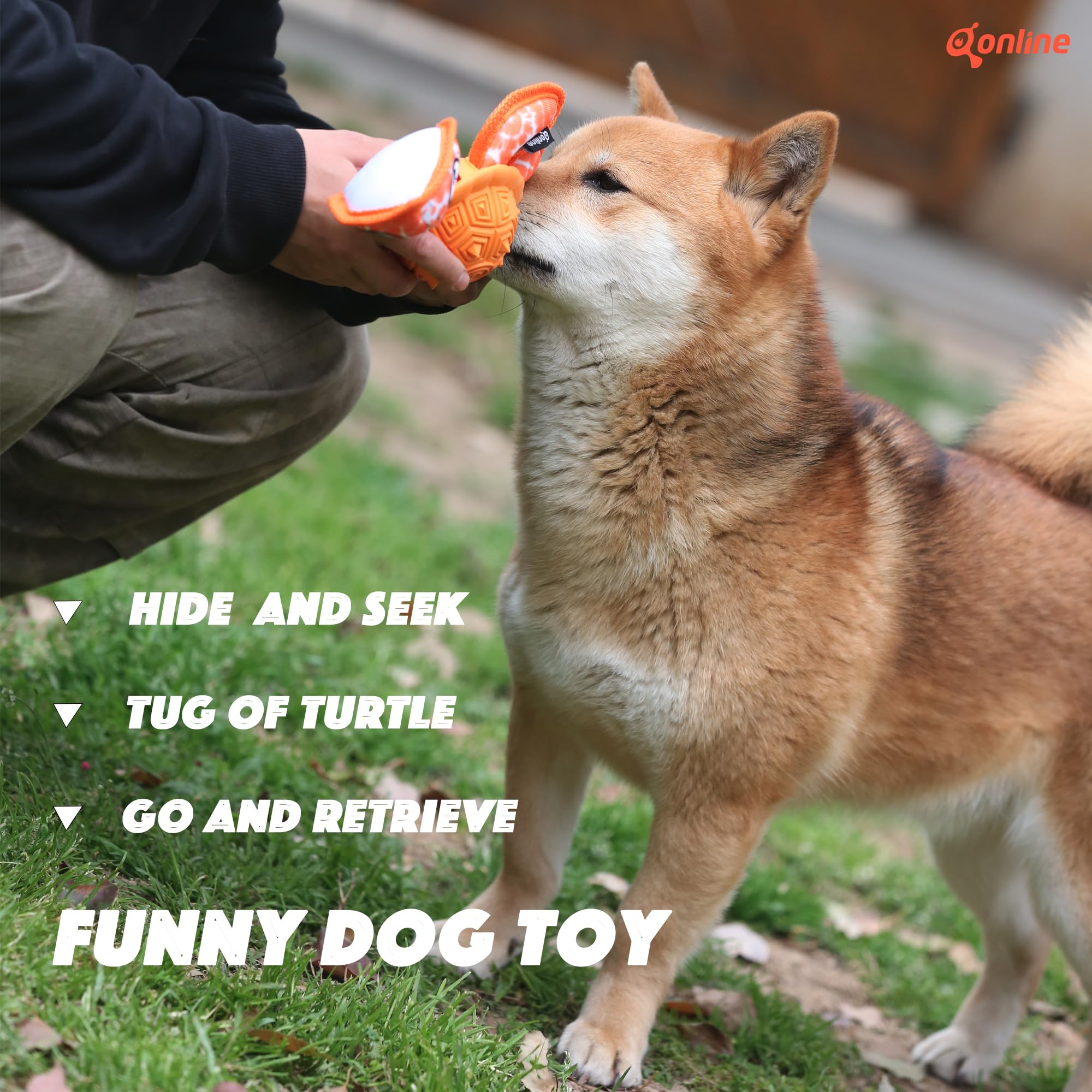 Durable Rubber Dog Chew Toys for Puppies - Turtle Shaped Teething Toy with 2 Tennis Balls (Orange) | Perfect for Aggressive Chewers, Puppy Teething Relief & Interactive Playtime