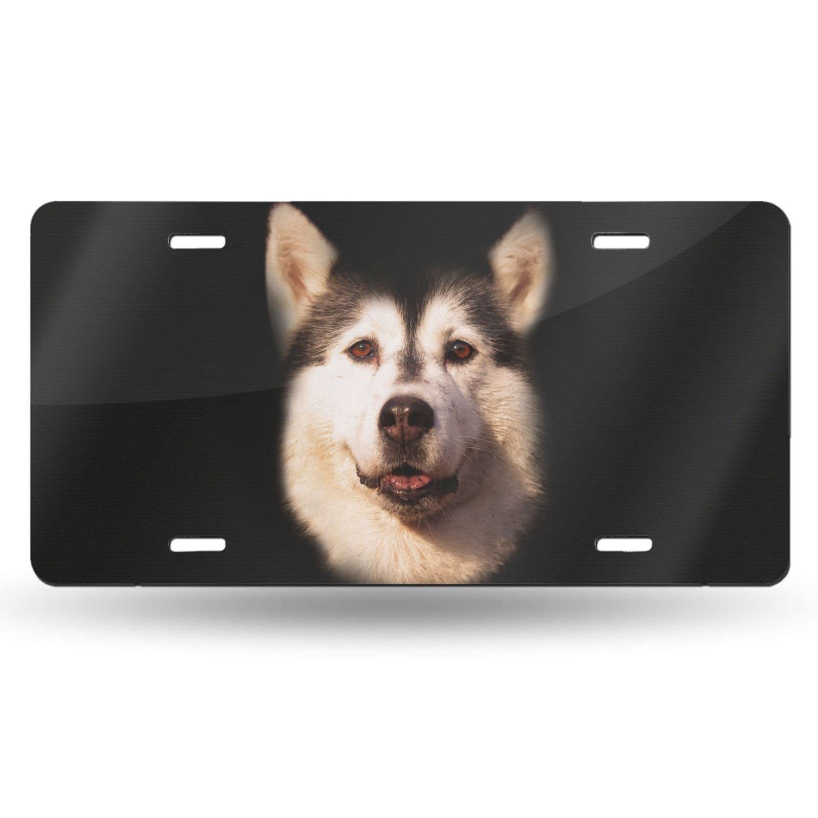 Alaskan Dog Themed Decorative Front Aluminum Metal License Plate - 6x12 Inch Novelty Car Tag for Men, Women, Boys & Girls - Perfect for Trucks, SUVs, Vintage Cars & Motorcycle Customization