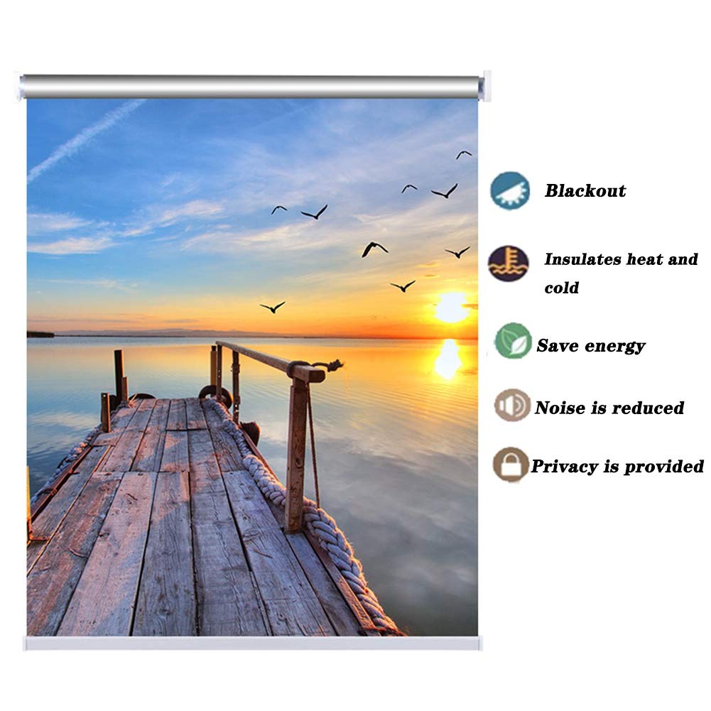 Etlegor Sunset Thermal Blackout Curtains for Windows - Room Darkening, Sun Protection & Privacy - 120x200cm (48x79 Inches) - Opaque Fabric for Bedroom, Bathroom & Living Room - Perfect for Sleep, Energy Savings & UV Protection