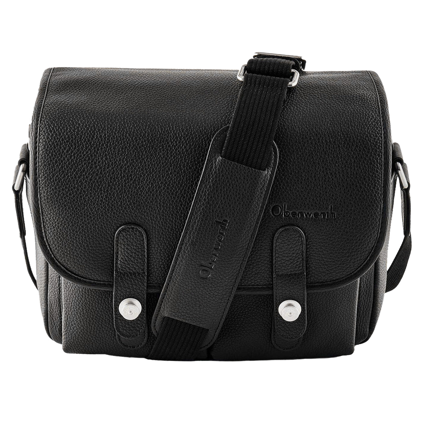 Premium Oberwerth Little William Genuine Leather Camera & Business Bag - Black with Red Lining - Perfect for Photographers & Professionals On-The-Go