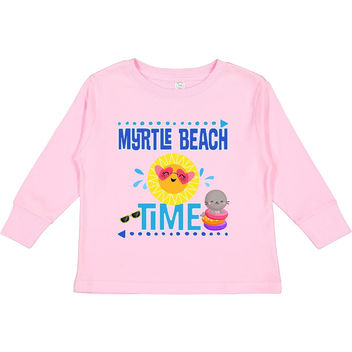 Inktastic Myrtle Beach Vacation Time Toddler Long Sleeve T-Shirt - Soft Cotton Kids Shirt for Boys & Girls - Perfect for Family Beach Trips, Holidays & Casual Wear