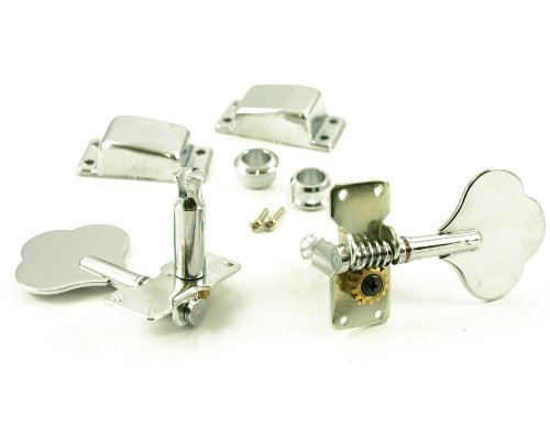 High-Quality Enclosed 4-in-Line Bass Tuners in Chrome Finish | Perfect for Electric Bass Guitar Setup & Maintenance | Professional Musician & DIY Guitar Repair Accessory