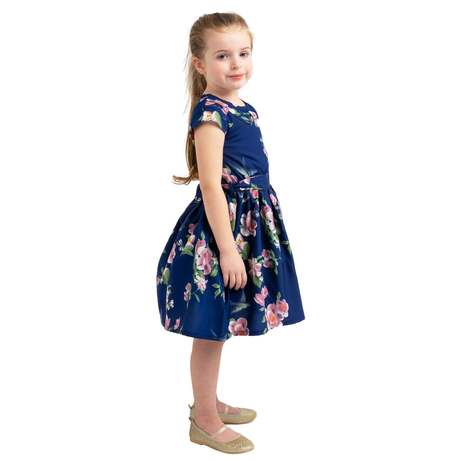 Miss Lavish London Girl Casual Dress - Peter Pan Collar Sleeveless Summer Party Dress for Kids Ages 3-12 | Perfect for Birthday Parties, School Events & Family Outings