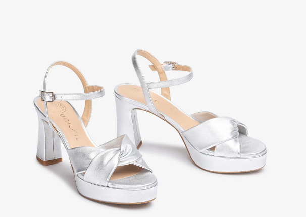UNISA Onoa Silver Platform Sandal - Women's Comfortable High Heel Sandals for Summer, Beach, and Party Wear