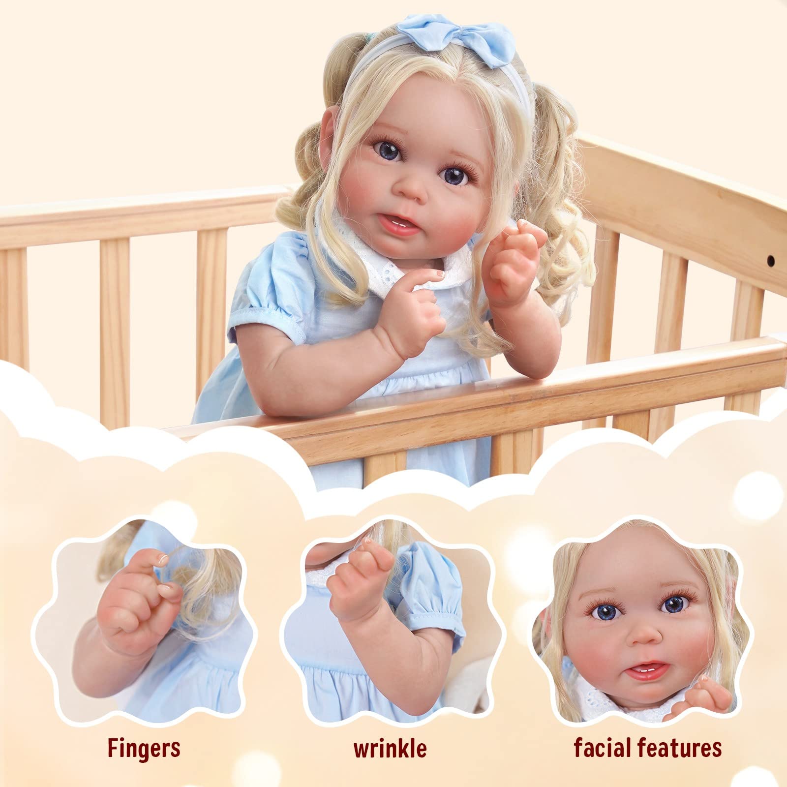 BABESIDE 20'' Lifelike Reborn Baby Doll - Realistic Soft Body Baby Girl Doll with Gift Box for Kids | Perfect for Role Play, Gift Giving & Collecting
