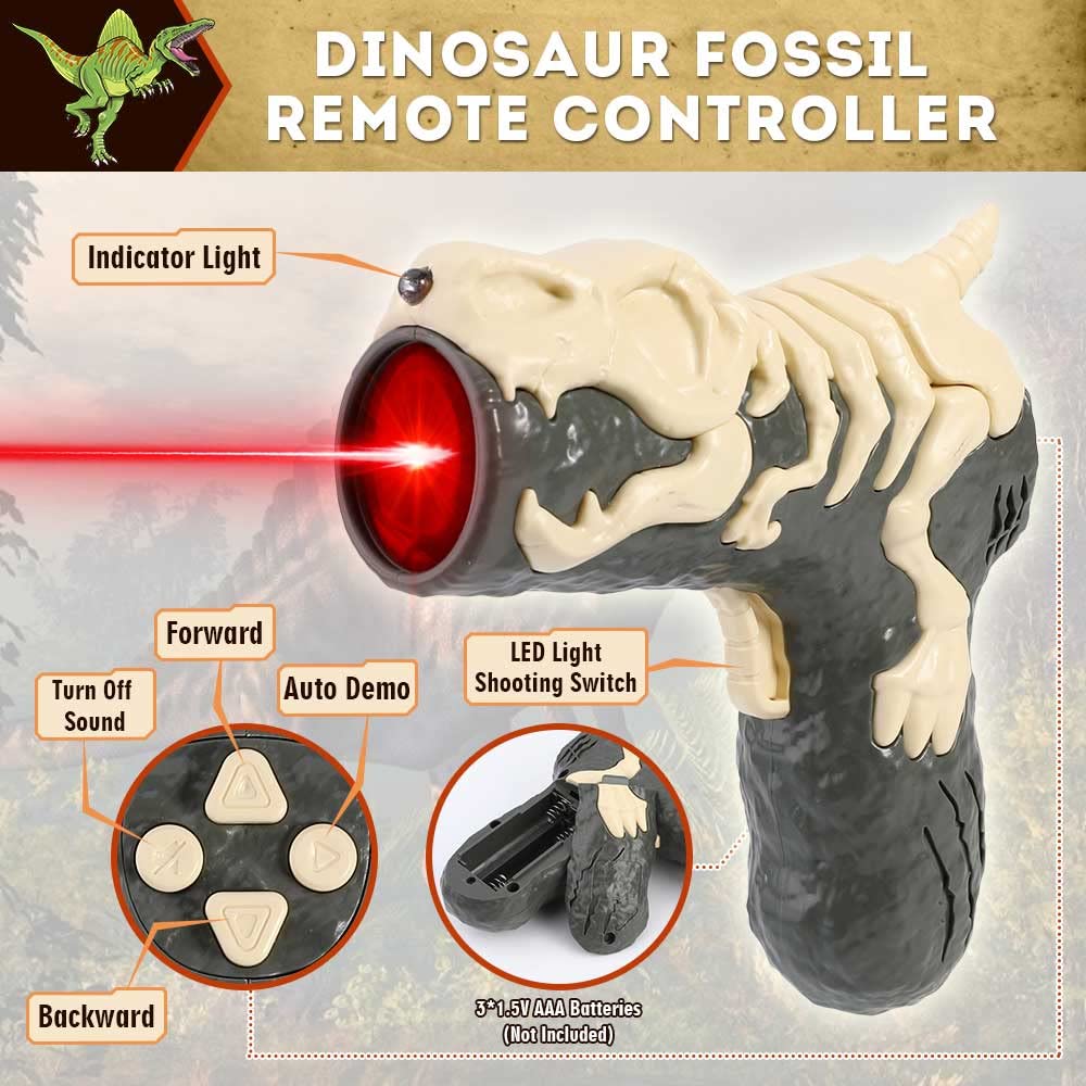 Mini Remote Control Dinosaur Toy - Light Up & Roaring RC Spinosaurus with Auto Spray, Walking Robot Dinosaur for Kids Ages 3-12 | Perfect Birthday Gift, STEM Toy for Boys & Girls | Indoor Play, Outdoor Adventure, Jurassic Themed Party