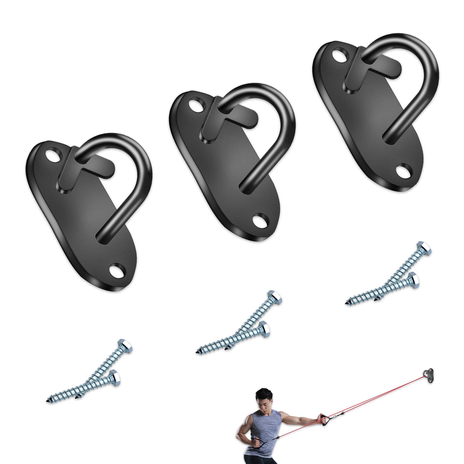 Wall Mount Workout Anchors - Heavy Duty Resistance Band Door Anchor for Home Gym, Strength Training & Physical Therapy - Perfect for Pull-Ups, Stretching & Fitness Exercises