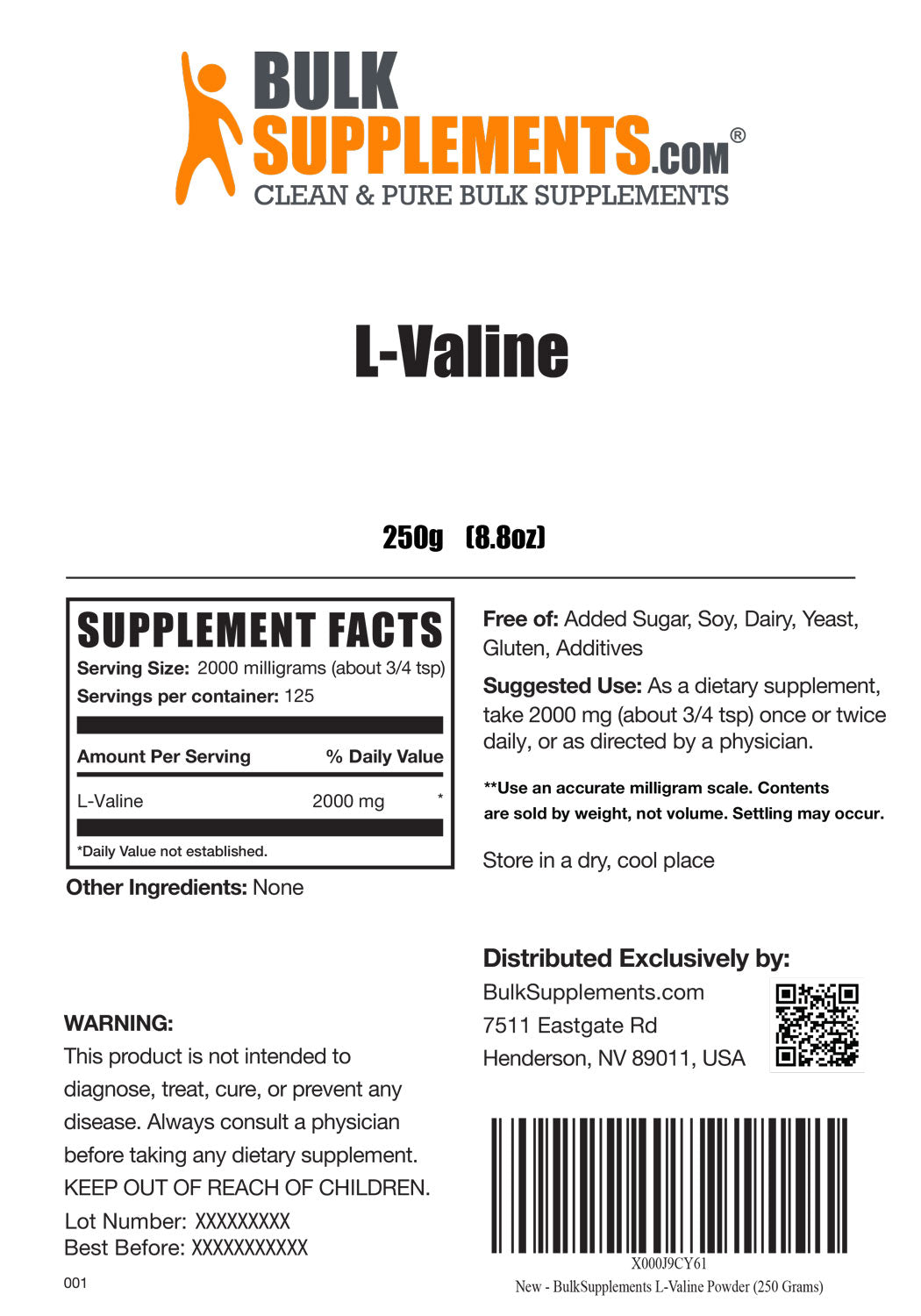 Pure L-Valine Powder 24598346 - Premium Amino Acid Supplement for Muscle Recovery & Workout Performance | Ideal for Athletes, Bodybuilders & Fitness Enthusiasts