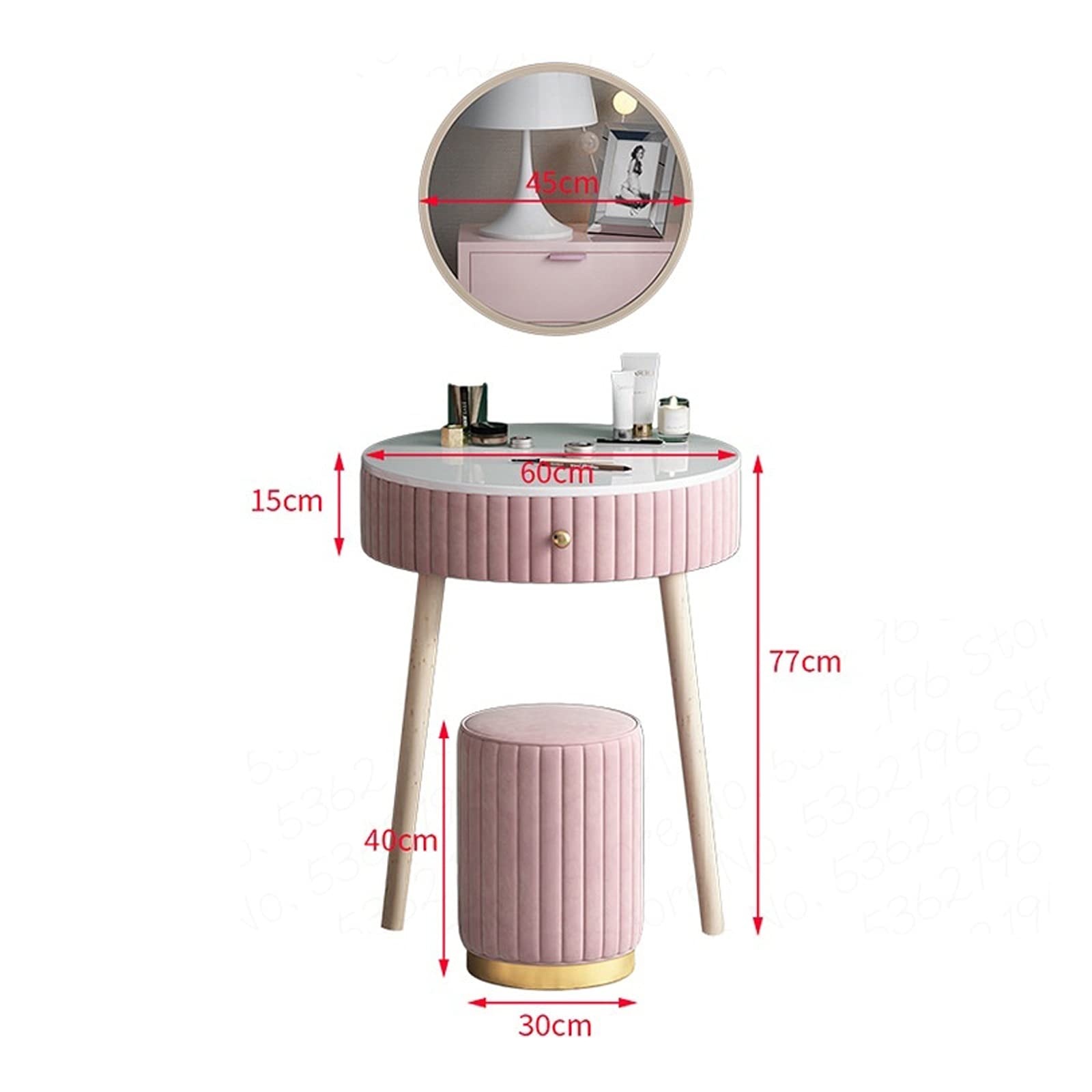 Modern White Vanity Desk with Mirror - Luxury Dressing Table for Bedroom, Compact Makeup Vanity Set with Drawers | Perfect for Small Spaces, Cosmetics Organization & Glam Room Decor
