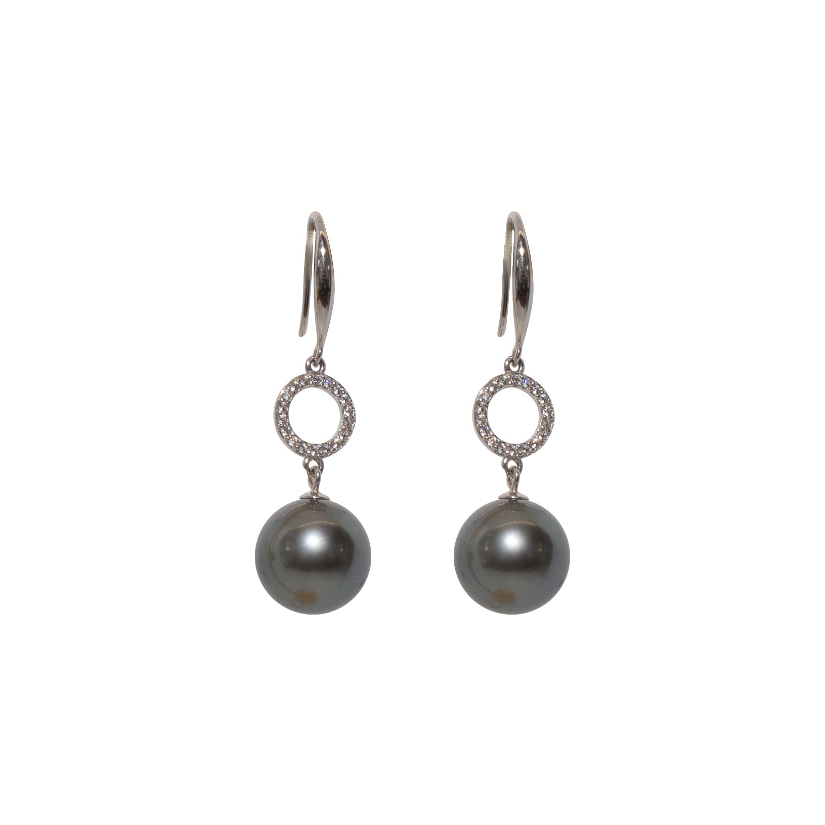 925 Sterling Silver Moonlit Tahitian Pearl Earrings for Women – Elegant Dangle Drop Jewelry for Parties, Weddings & Special Occasions