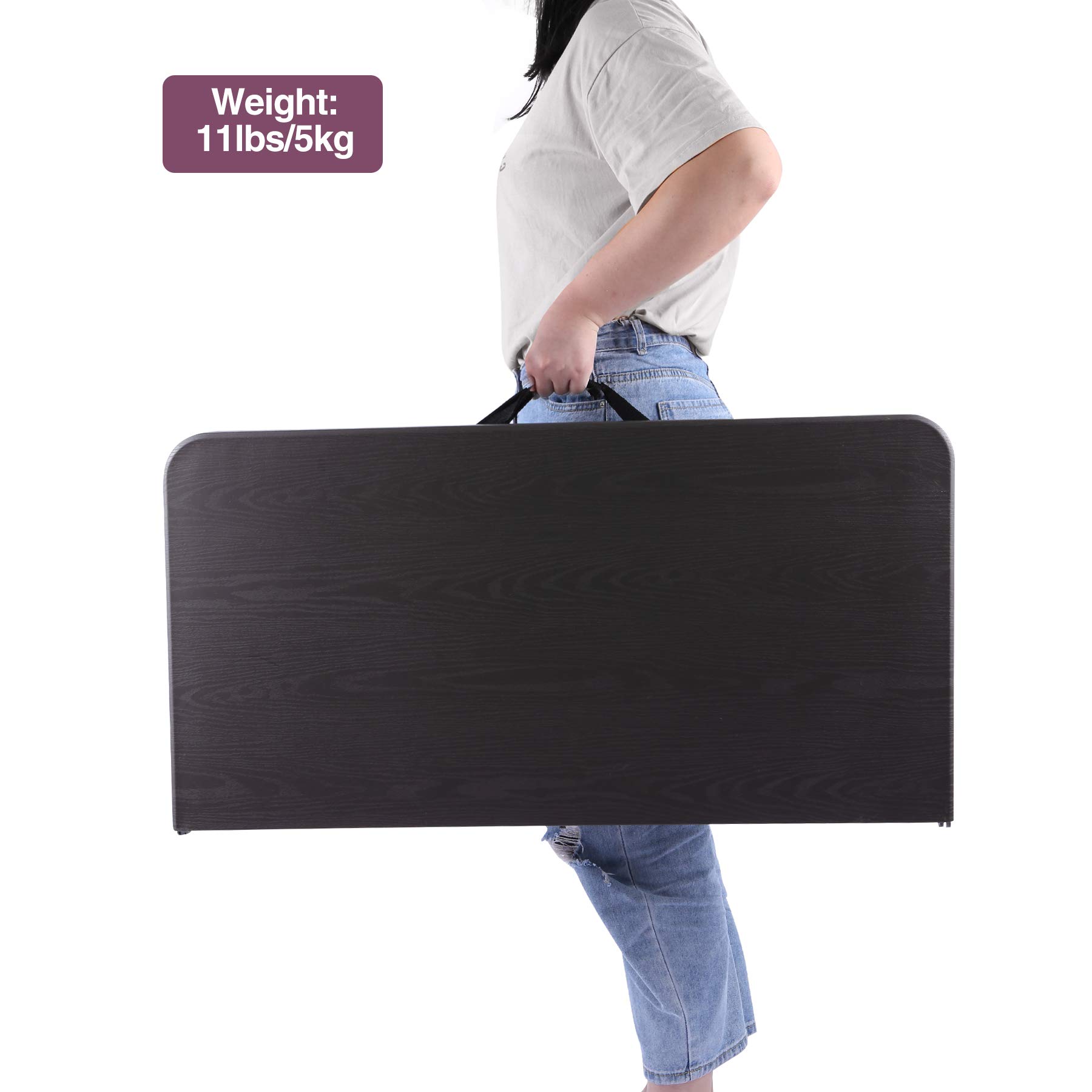 **Folding Square Card Table with Waterproof Plastic Top - 34x34 Inch Lightweight Portable Small Folding Table for Adults - Indoor & Outdoor Use - Perfect for Parties, Camping, Picnics & Game Nights - Black**