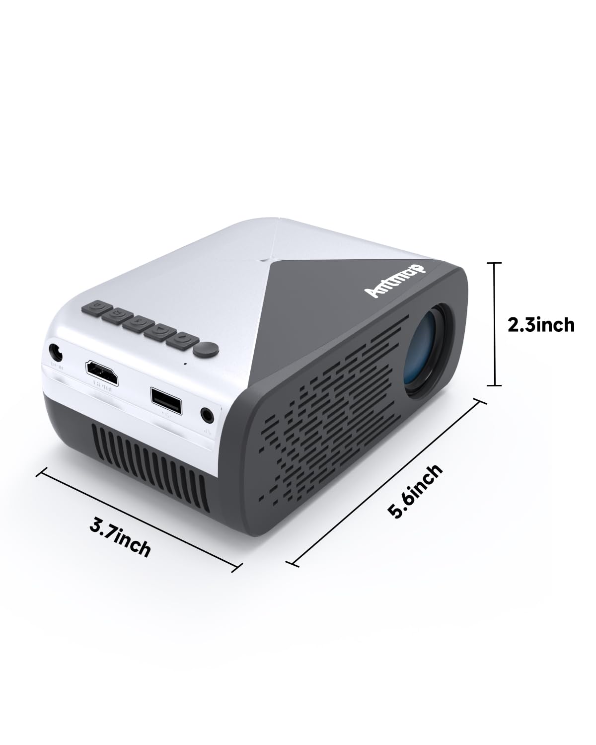 Antmap Mini WiFi Projector - Portable Pocket Projector for iPhone, Android, Laptop, TV Stick & Game Console | Wireless HDMI Connection | Ideal for Home Theater, Outdoor Movies & Business Presentations
