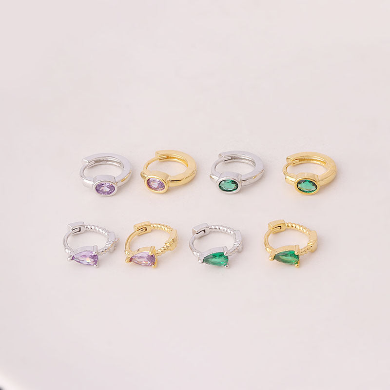 20G Purple Teardrop Cartilage Hoop Earrings for Women - Hypoallergenic Surgical Steel Body Jewelry | Perfect for Pierced Ears, Daily Wear & Special Occasions