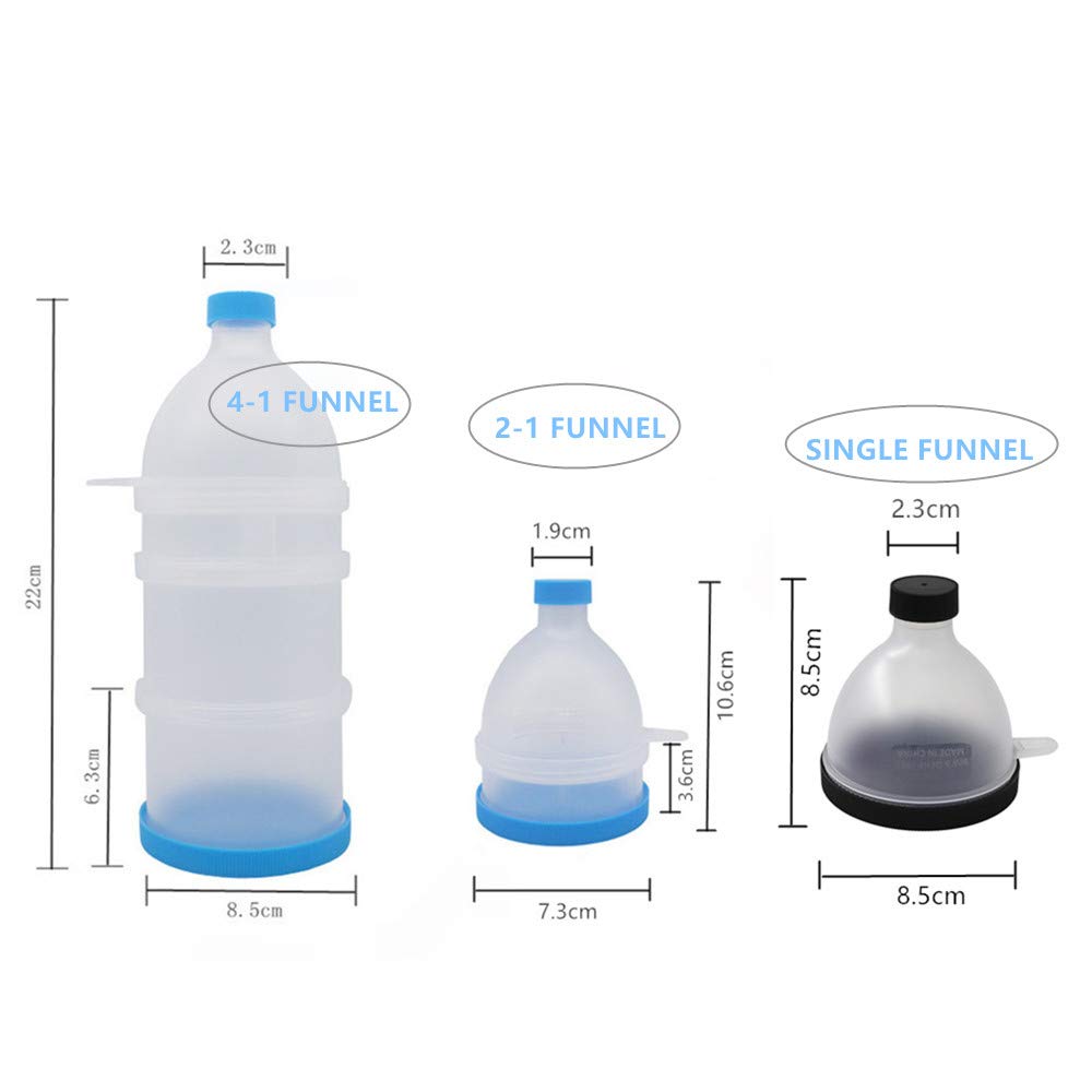 Premium Protein Powder Funnel & Supplement Storage Container - 2 Pack for Easy Scooping & Organizing - Perfect for Gym, Kitchen & Travel Use