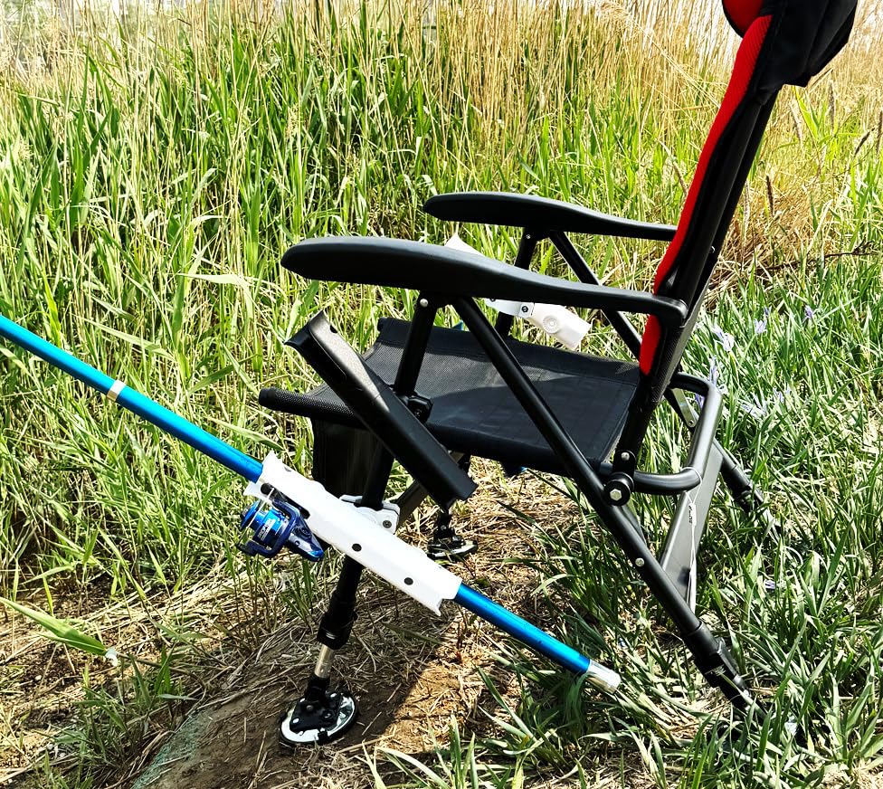 Fishing Rod Holder for Folding Wagon Carts, Garden Carts & Bikes - Beach & Car Fishing Chair Accessory - Secure Pole Rack Rest - Perfect for Outdoor Fishing, Camping & Beach Trips