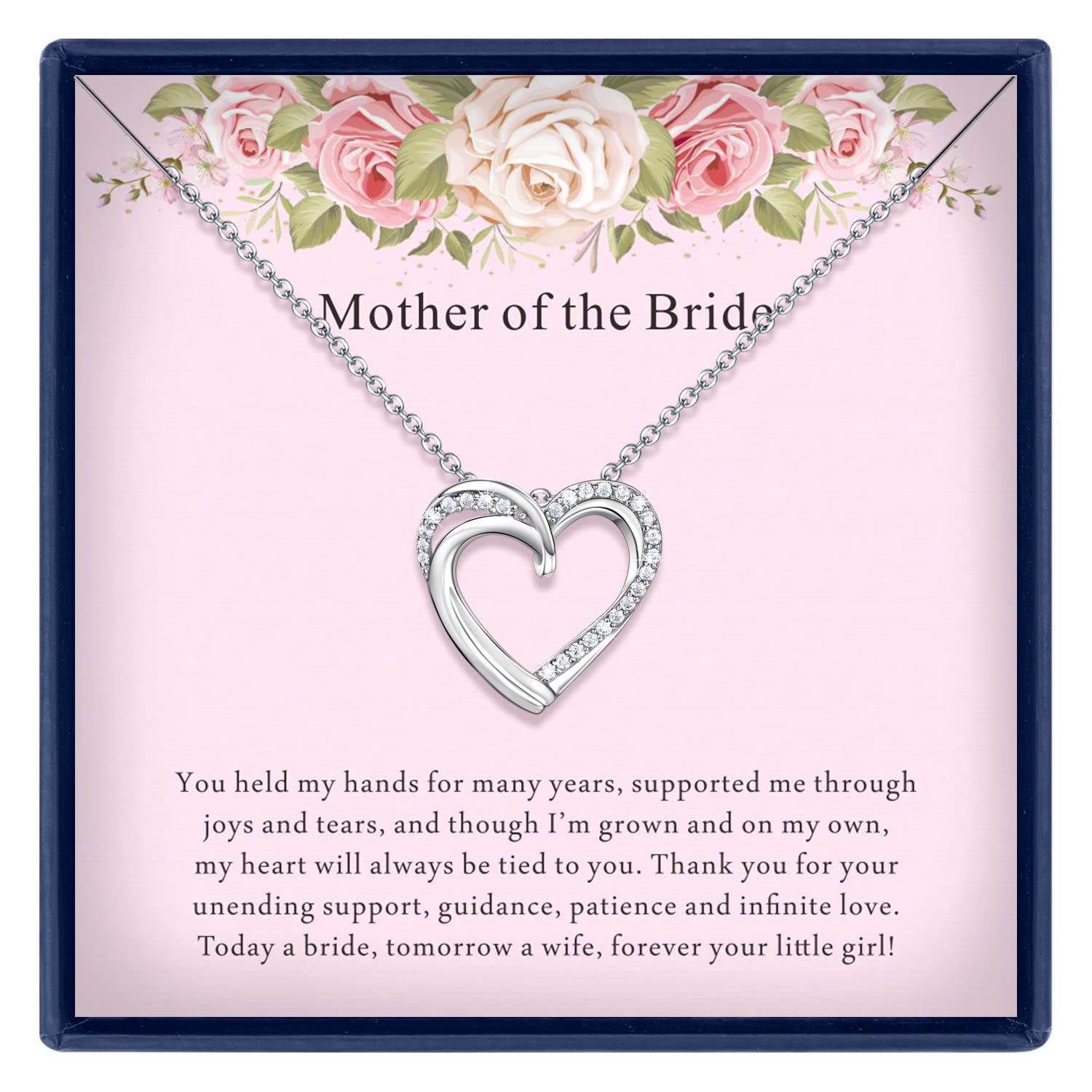 Mom Necklace - Sterling Silver Heart Pendant Birthday Gift for Mom from Daughter or Son | Christmas Present for Women | Perfect for Mother's Day, Anniversaries & Special Occasions