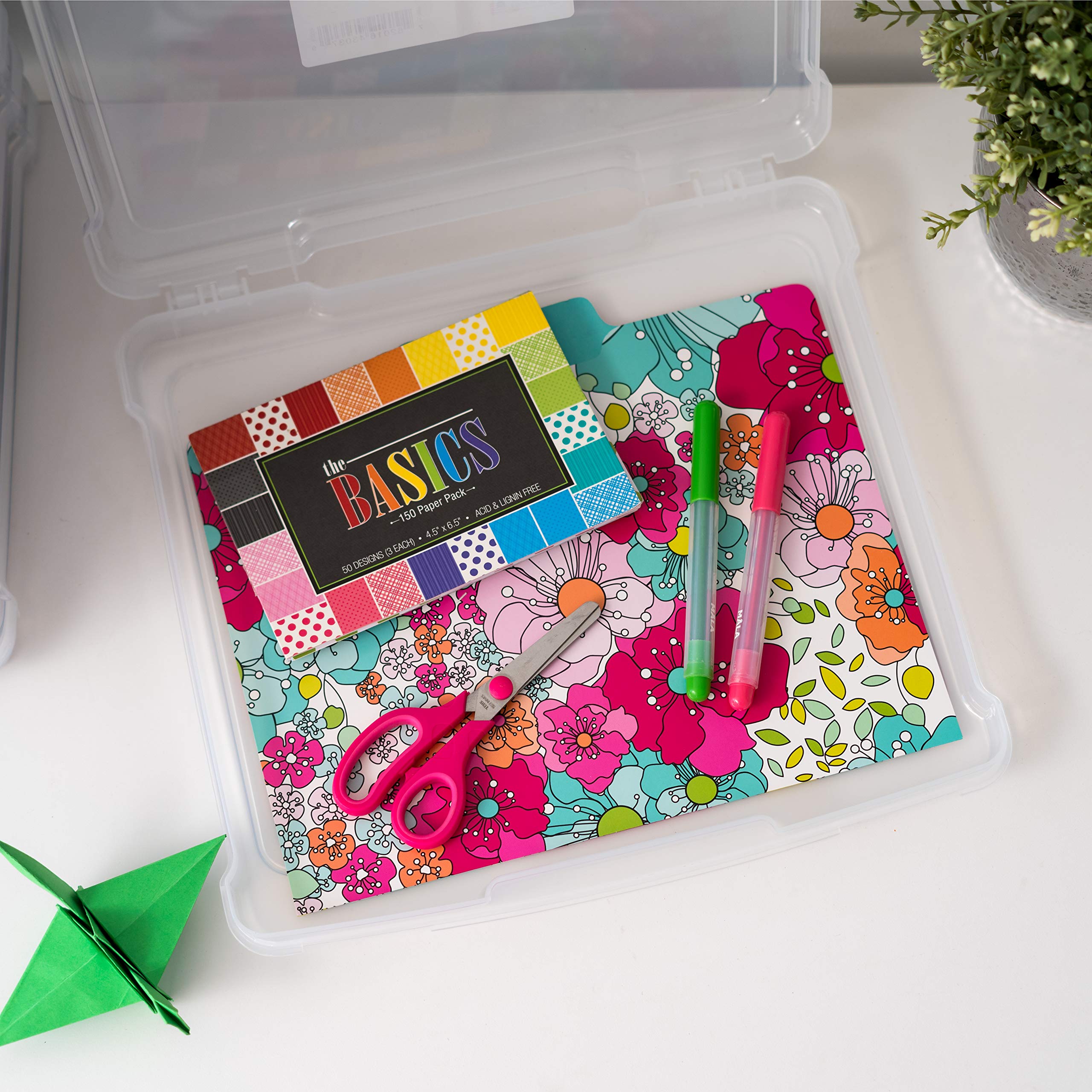 IRIS USA Board Game Storage Organizer - 10-Pack Clear Plastic Project Case Box with Snap-Tight Latch, Fits 8.5x11 & A4 Papers, Puzzle Magazine Craft Art Supplies Storage - Perfect for Travel, School & Office Organization