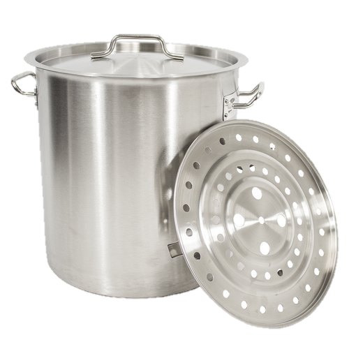 3-Piece Large Stainless Steel Stock Pot Set with Steamer - 60, 80 & 100 Quart Tamalera Pots for Tamales, Soups & Bulk Cooking - Perfect for Restaurants, Catering & Family Gatherings