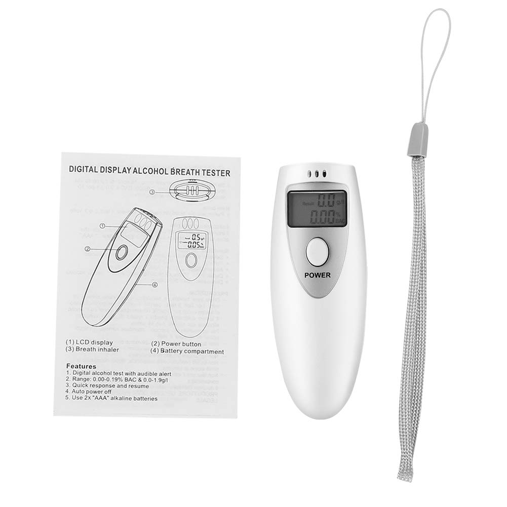 Mini High Precision Breath Alcohol Tester - Portable BAC Detector with LCD Backlight & Clear Display for Personal, Workplace & Road Safety Use