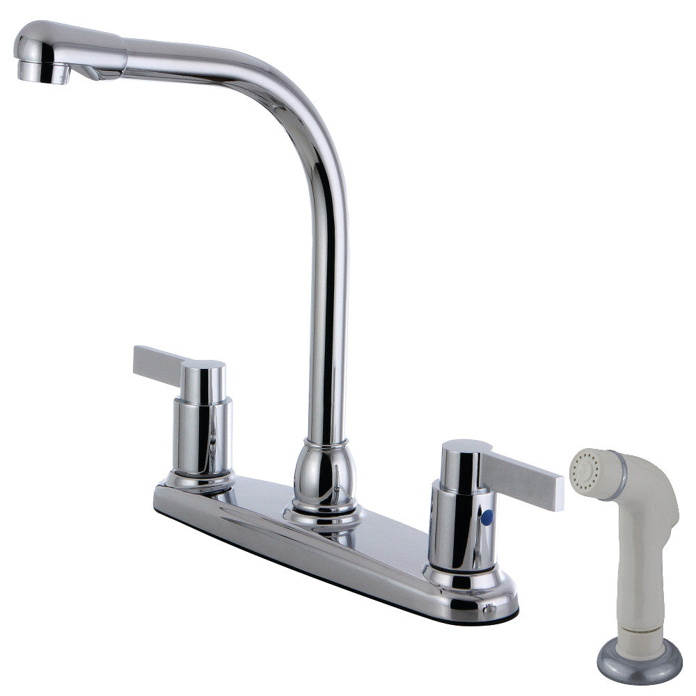 Kingston Brass FB2758NDL NuvoFusion 8 Inch Centerset Kitchen Faucet with Pull Down Sprayer - Modern Design for Sink, Dishwashing & Cooking