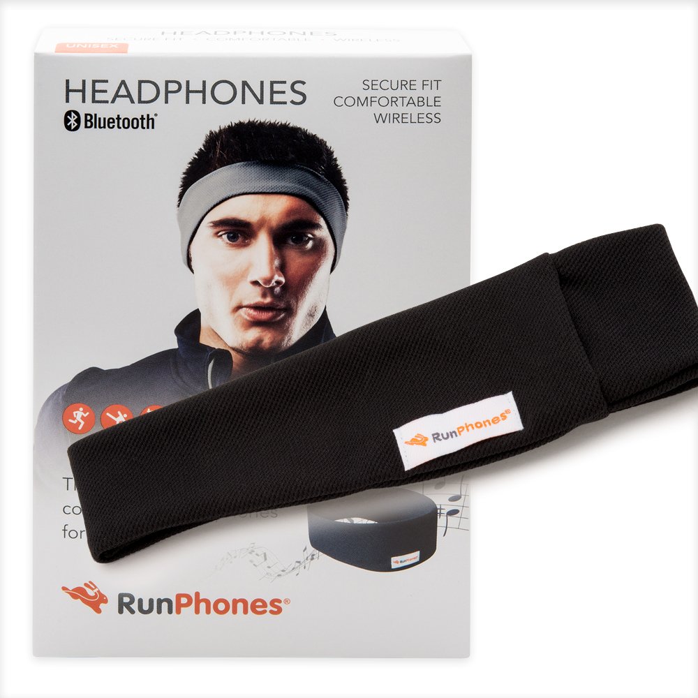 AcousticSheep RunPhones Wireless Bluetooth Headphones for Running & Workouts - Sweatproof Sports Earbuds with Flat Speakers & 10-Hour Battery - Perfect for Jogging, Gym Training & Outdoor Activities (Swift Black, Size S)