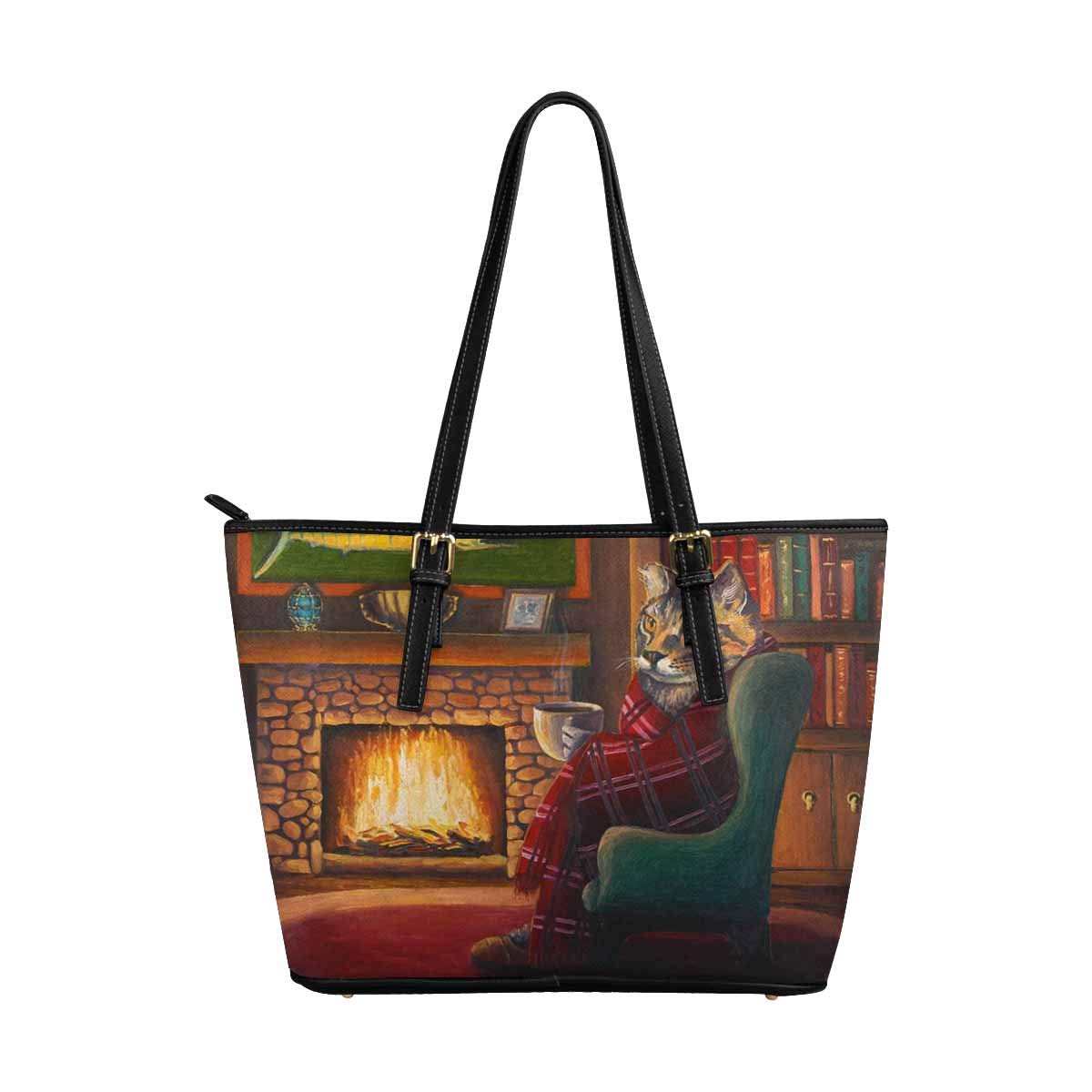 Cute Cat Print Leather Tote Shoulder Bag for Women - Stylish Handbag with Adjustable Strap - Perfect for Work, Shopping & Travel