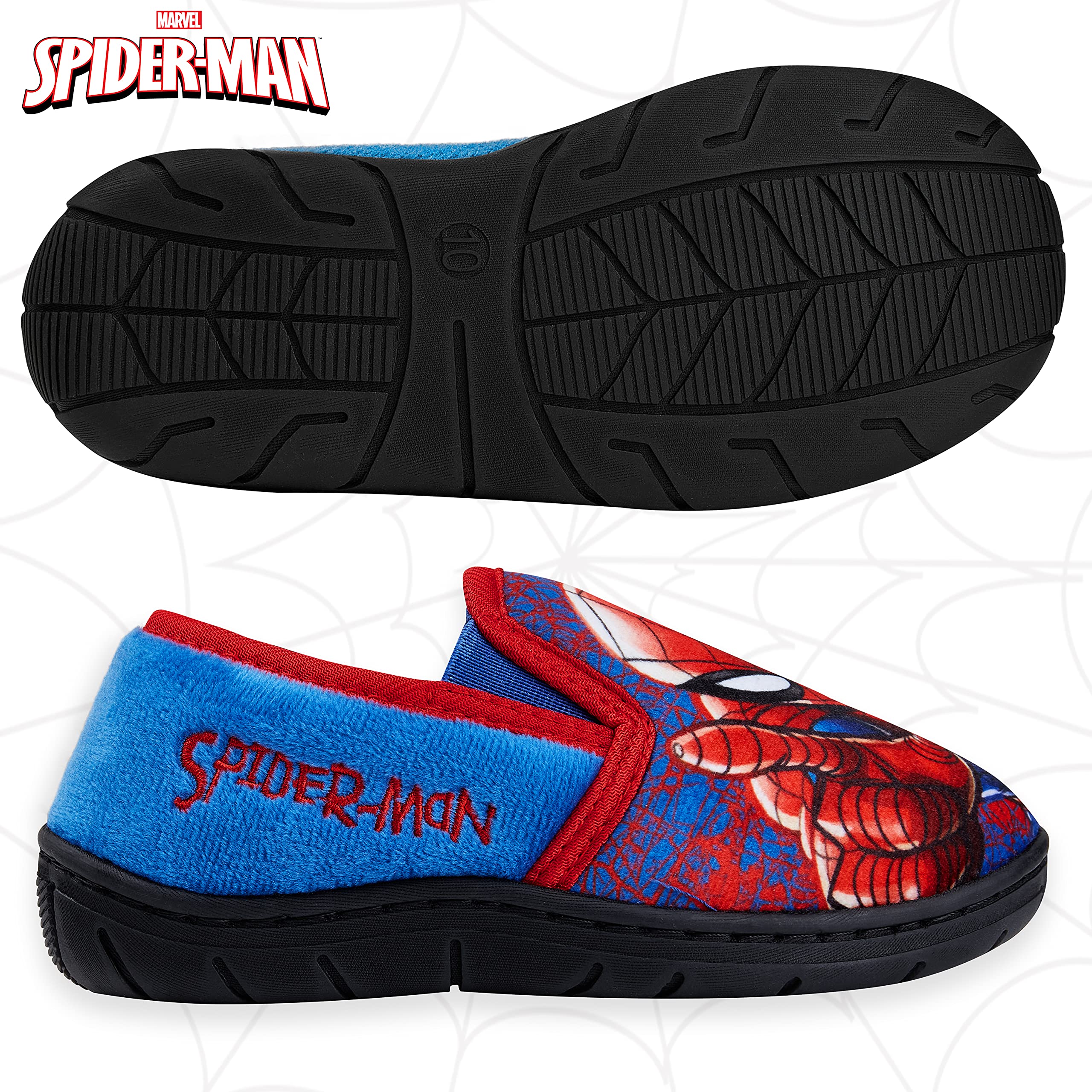 Marvel Spiderman Boys Slippers - Soft Avengers Superhero House Shoes for Kids, Non-Slip Indoor Slippers for Boys & Girls - Perfect for Bedtime, Playtime & Lounge Wear