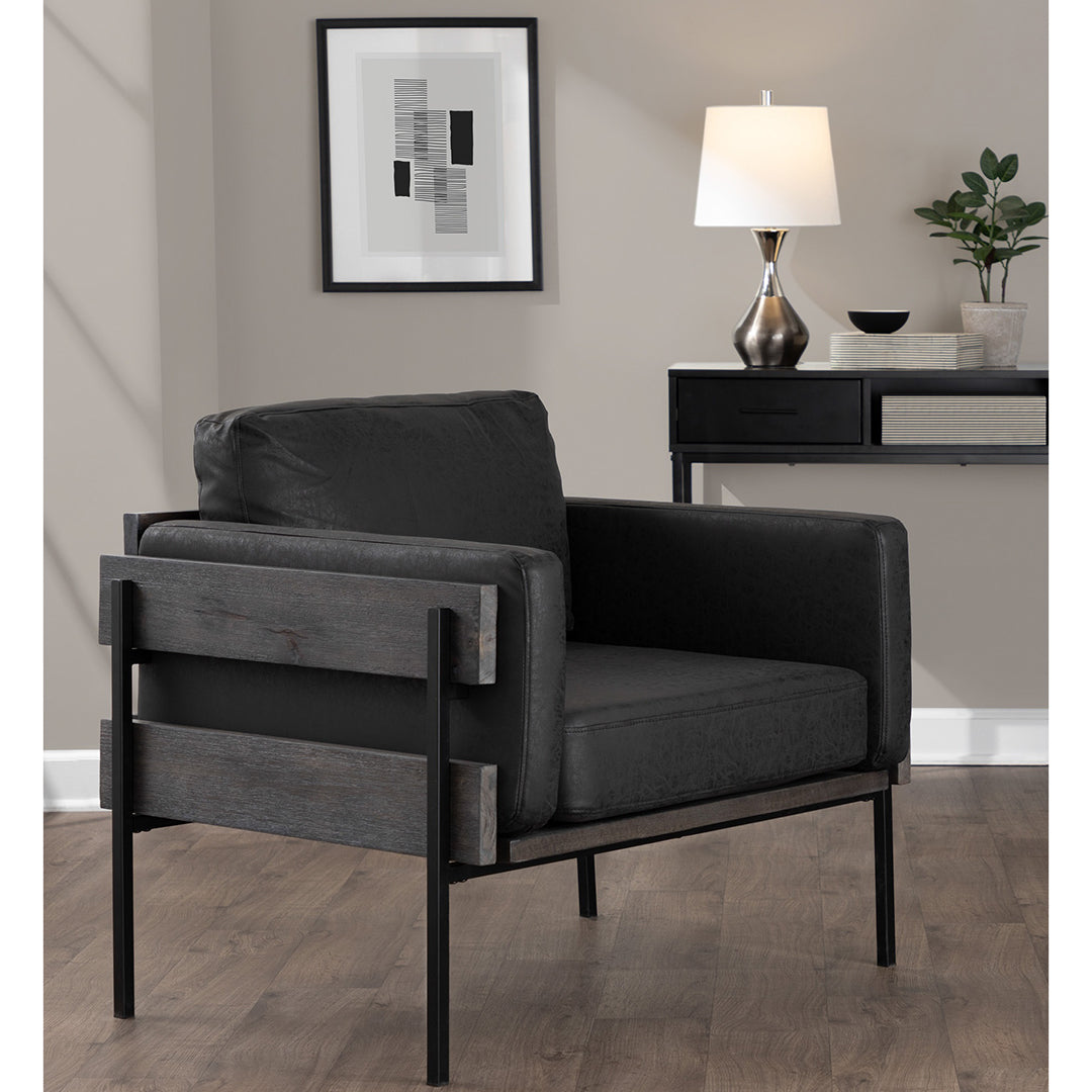 Stylish Kari Accent Chair - Modern Upholstered Lounge Chair for Living Room, Bedroom & Office - Comfortable Reading Chair with Wooden Legs - Perfect for Relaxing, Decorating & Small Spaces