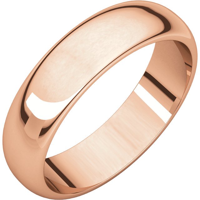 14K Gold 5mm Half Round Wedding Band for Women - Elegant & Durable Bridal Ring for Engagement, Anniversary & Everyday Wear