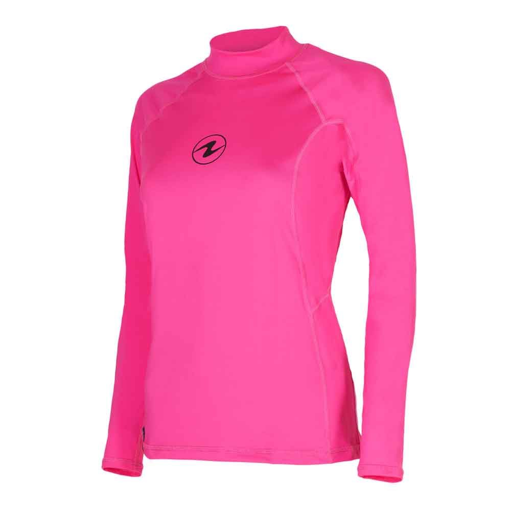 Women's Long Sleeve Rashguard Swim Shirt - UPF 50+ Sun Protection, Quick Dry, Pink, Medium - Perfect for Swimming, Surfing, Yoga & Beach Activities