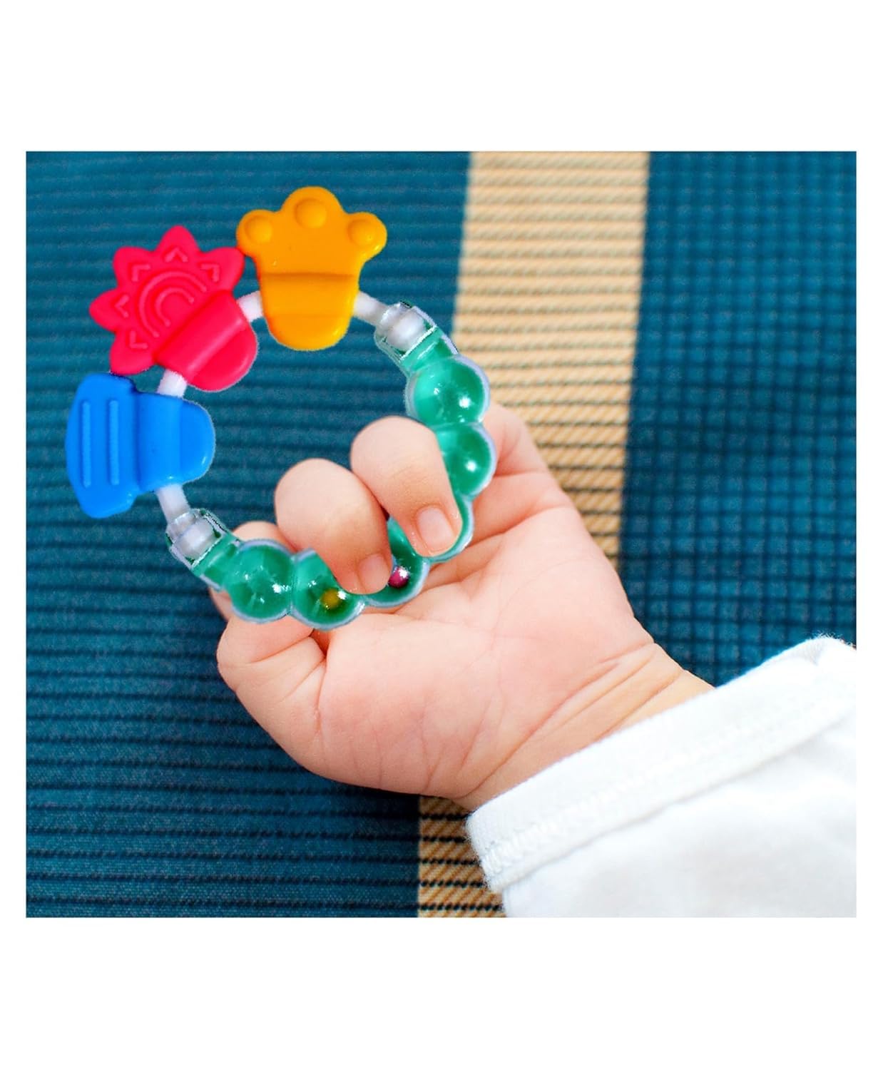 Kritiu BPA-Free Silicone Baby Rattle Nibbler & Spoon Set - Safe Teething Toys for Infants 6+ Months - Green & Pink Baby Feeding Essentials for Soothing Gums & Learning Self-Feeding | Perfect for On-the-Go, Daycare & First Foods