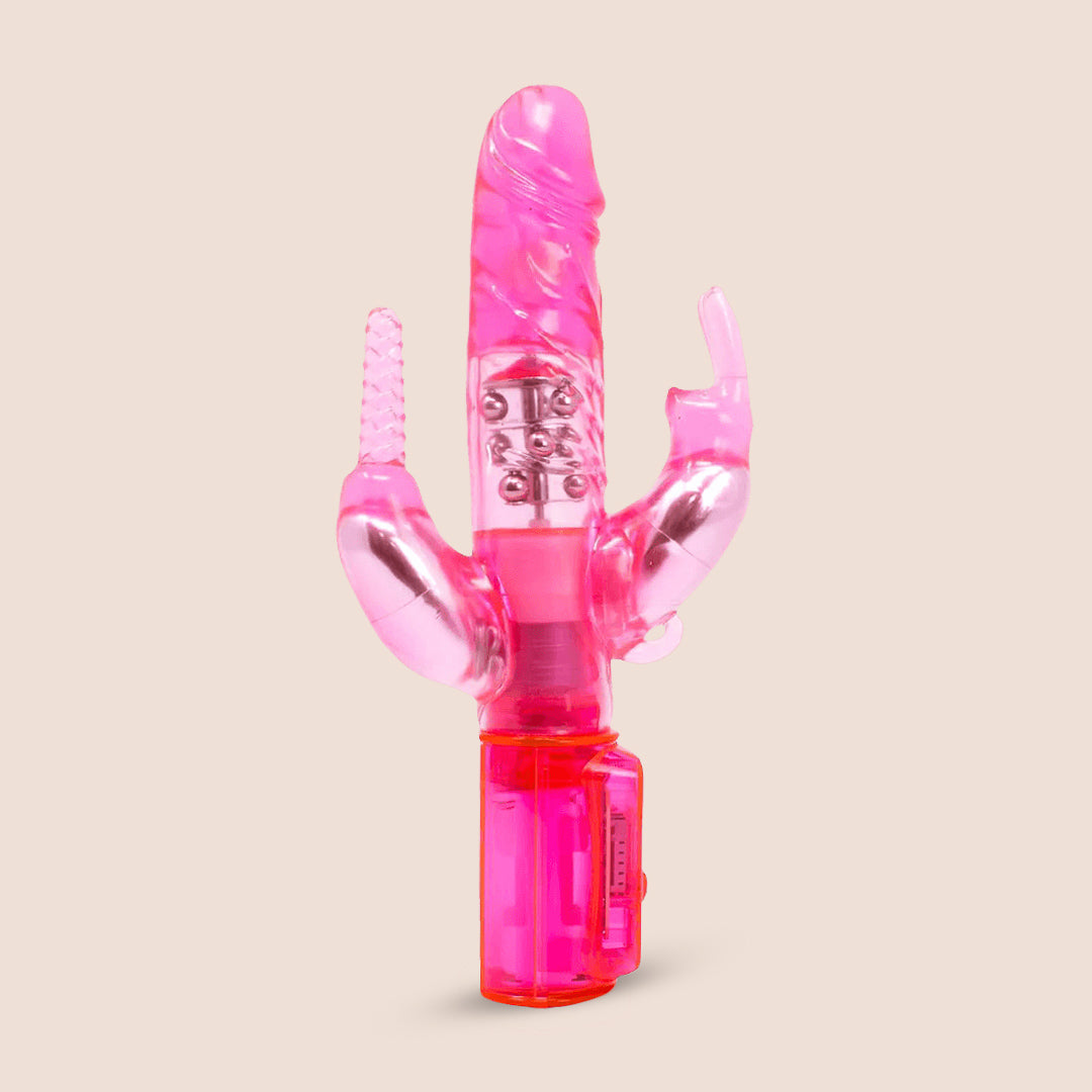 Pipedream Total Ecstasy Triple Stimulator - Vibrating Clitoral & Anal Stimulator with Rotating Bead Shaft | G-Spot & Dual Pleasure for Women & Couples | Perfect for Solo Play & Spicing Up Relationships