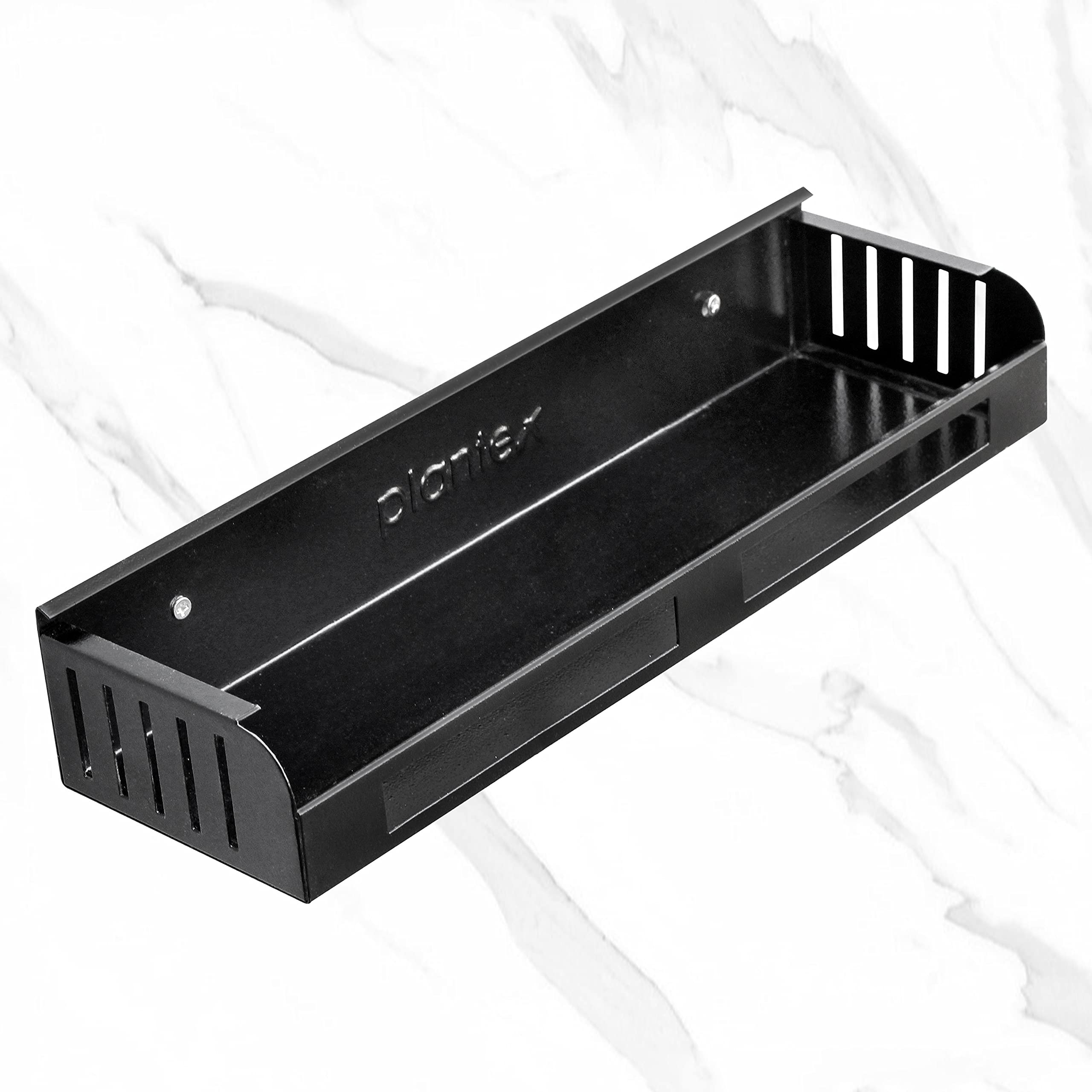 Plantex GI Metal Bathroom Shelf & Kitchen Organizer Rack - 14 x 5 Inches, Black | Space-Saving Storage Solution for Bathroom Accessories & Kitchen Utensils