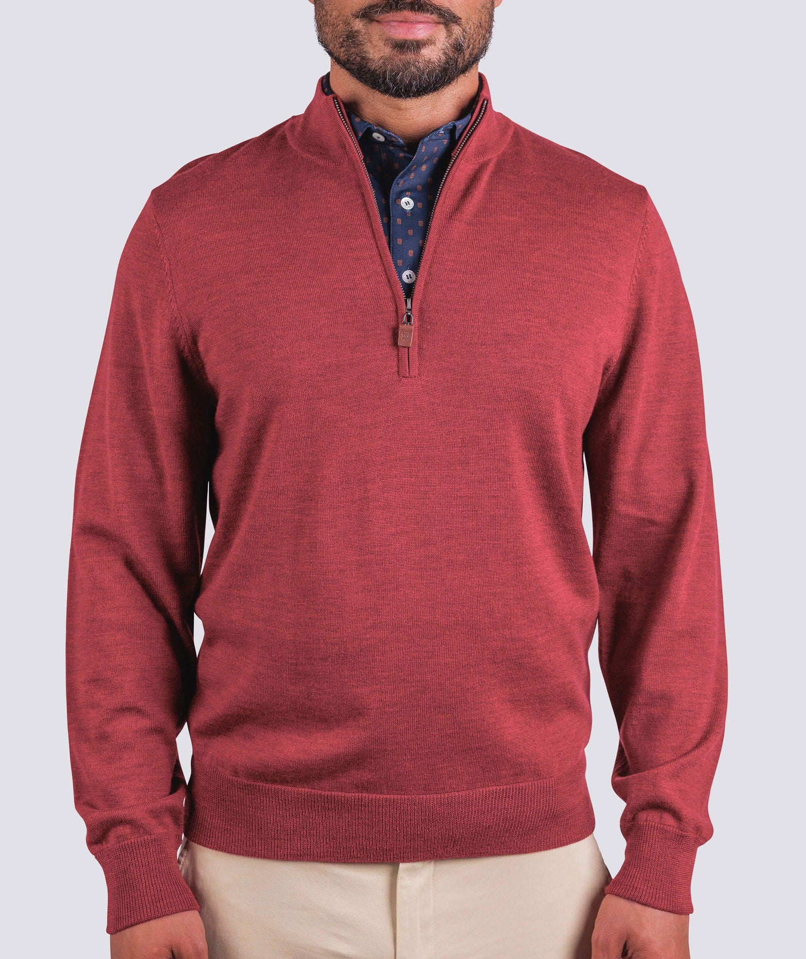 Premium Merino Wool Quarter Zip Sweater for Men - Lightweight & Breathable Pullover for Hiking, Travel & Outdoor Activities