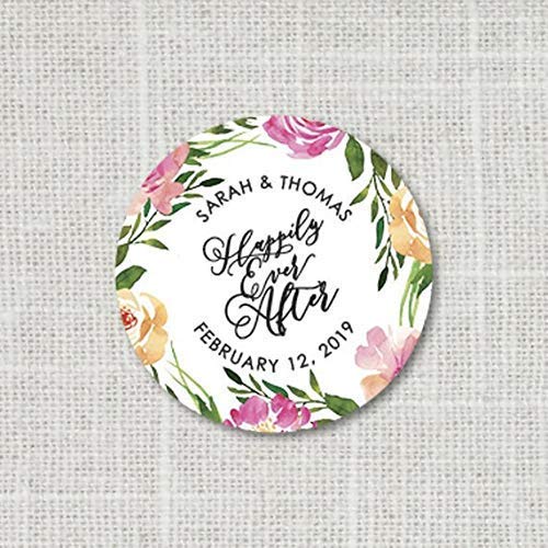 Custom Floral Wedding Stickers - Happily Ever After & Save the Date Stickers for Invitations, Favors & Decor (16:4) - Perfect for Bridal Showers, DIY Wedding Projects & Party Decorations