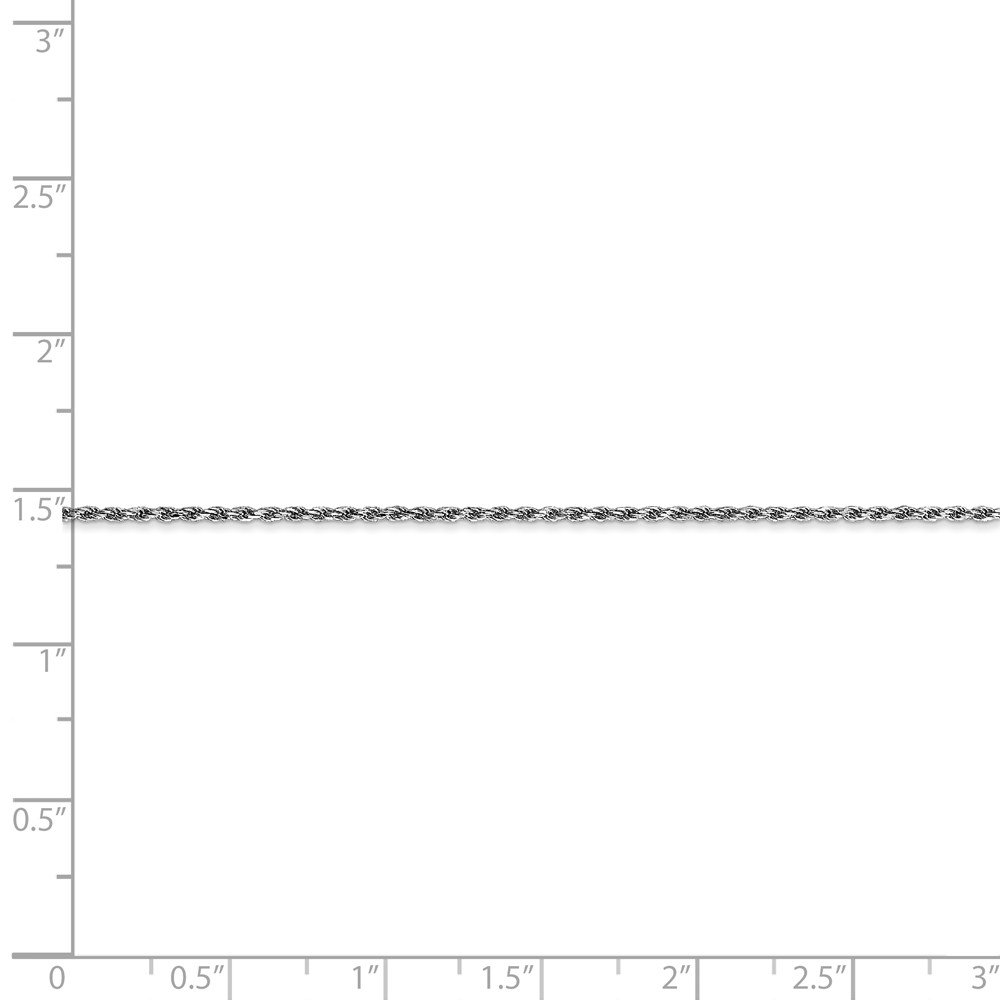 Jewels By Lux 14k White Gold 1.15mm Machine-Made Rope Chain Anklet Bracelet for Women - Perfect for Weddings, Parties & Everyday Wear