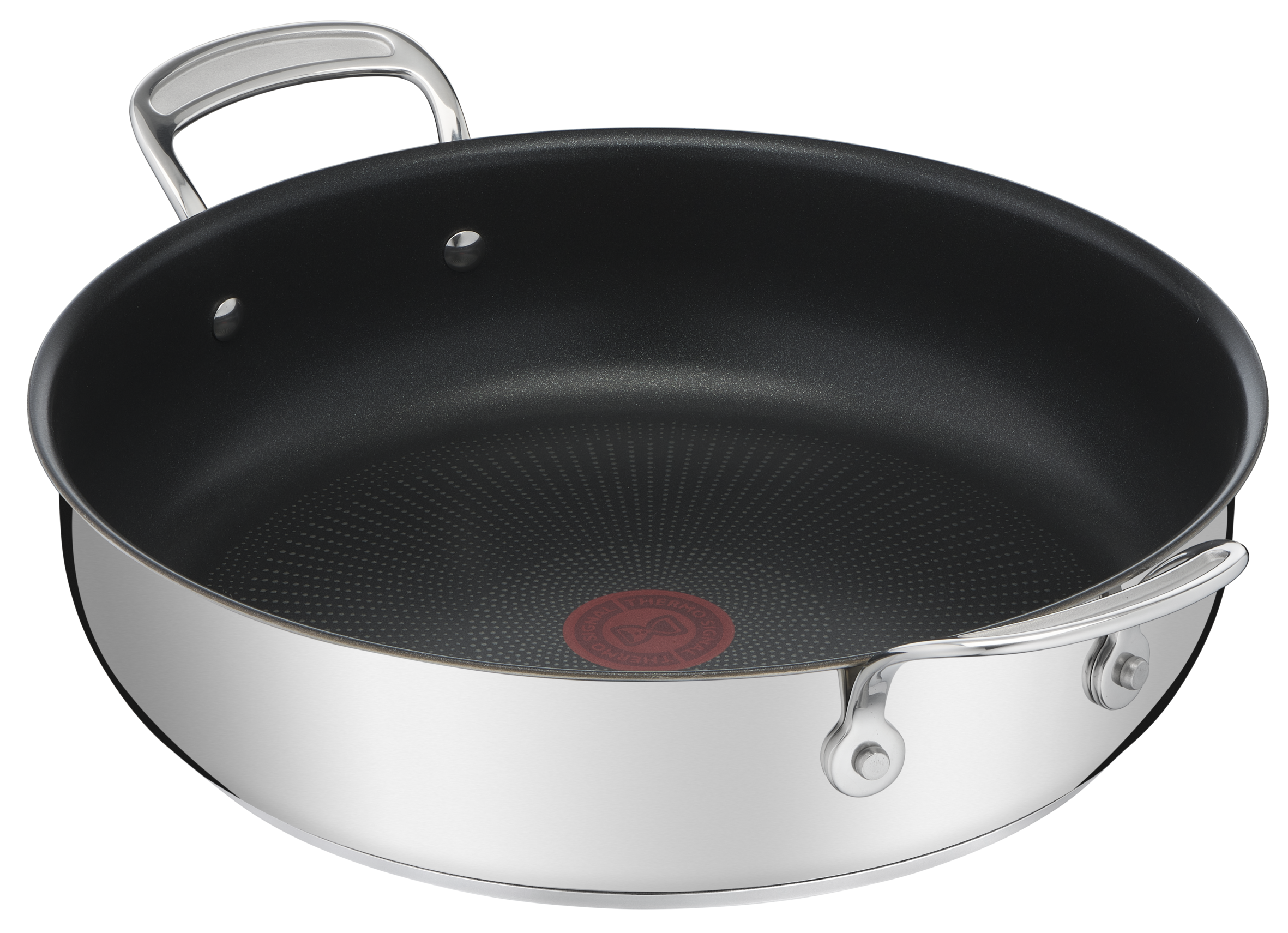 Jamie Oliver by Tefal 30cm Stainless Steel Non-Stick Induction Shallow Pan with Lid - Perfect for Sautéing, Frying & Cooking Classic Dishes