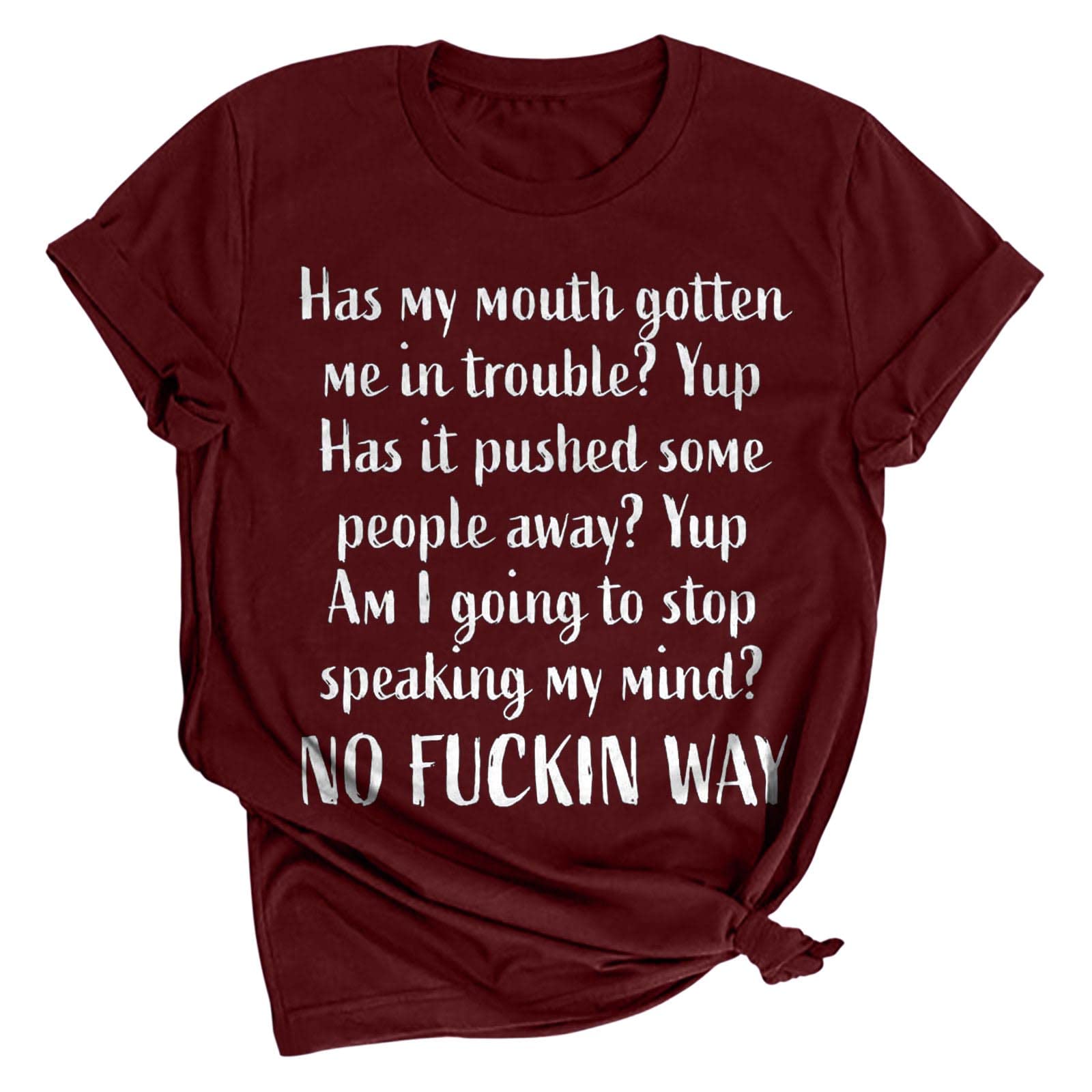 Funny Saying Women's T-Shirts - Cute Summer Short Sleeve Round Neck Tee with Letter Print for Casual Wear & Going Out | Perfect for Beach, Parties, and Everyday Fashion