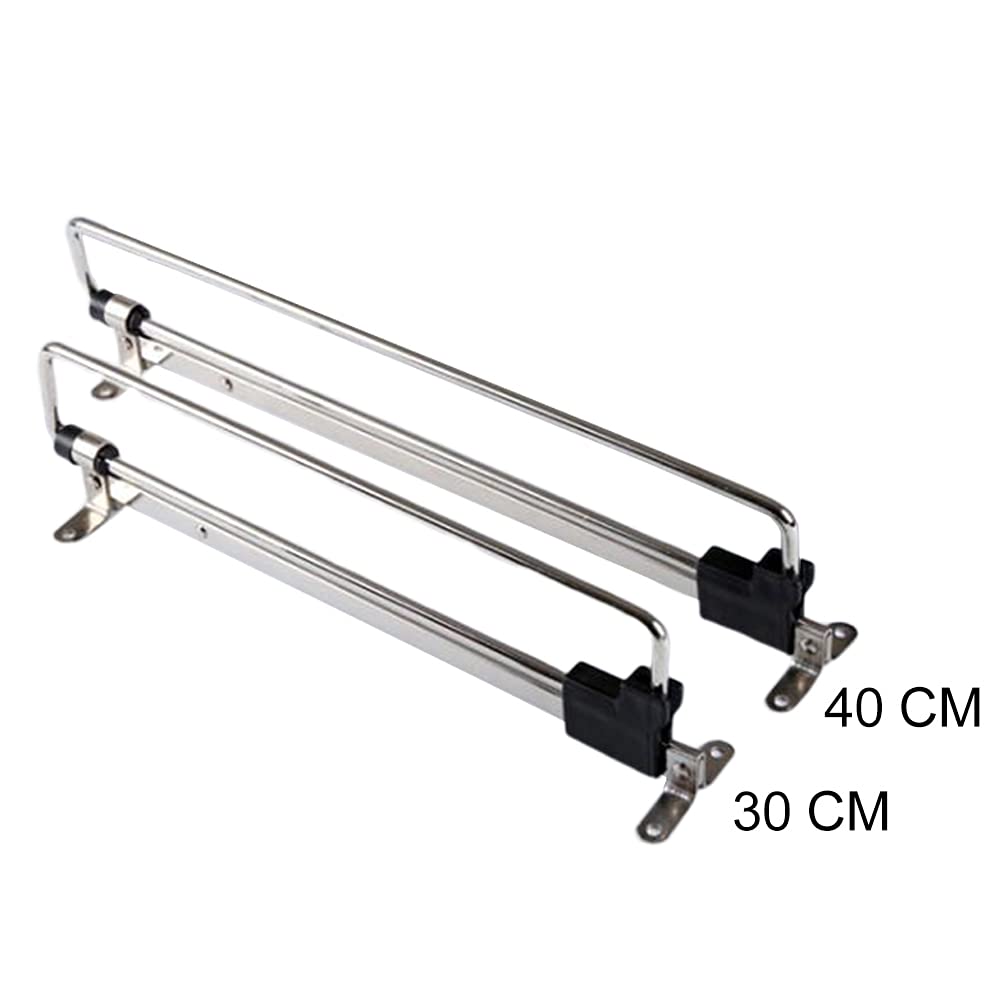EMVANV Retractable Wardrobe Pull Out Rod - Telescopic Hanging Closet Valet Rod Extending Rail for Closet Organization, Bedroom Storage & Laundry Room (Black) | Space Saving Closet Solution for Small Spaces & Apartment Living