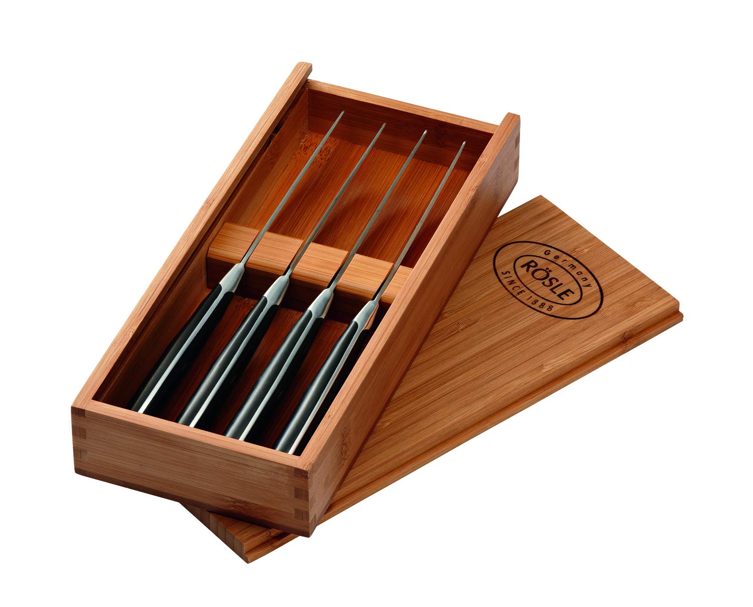 Premium Rosle Rösle 4-Piece Steak Knife Set - High-Quality German Stainless Steel Blades - Perfect for Steak Dinners, BBQ Parties & Fine Dining Experiences