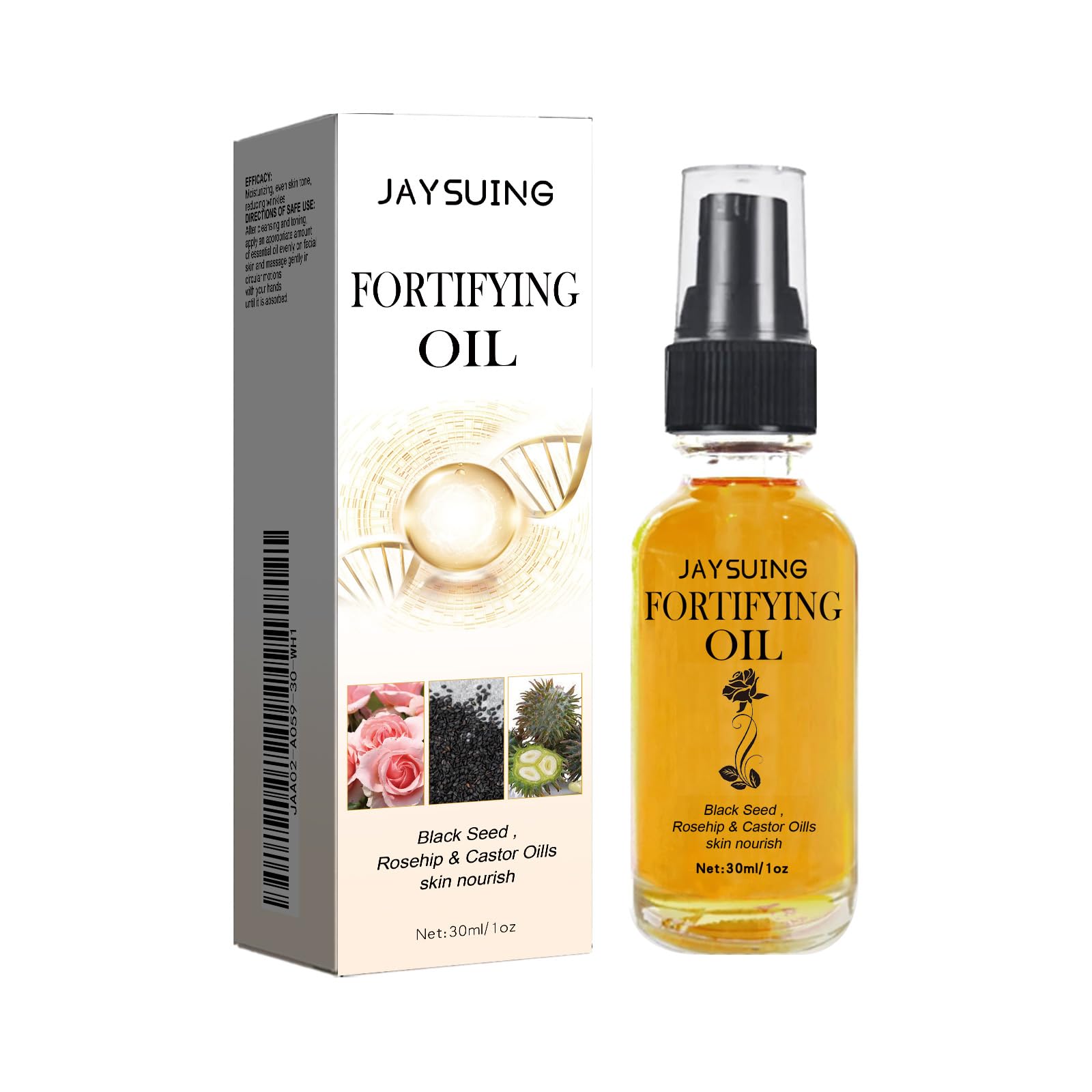 Organic Rosehip Oil & Black Seed Oil Facial Serum - 30ml Nourishing & Hydrating Face Serum for Dry Skin, Anti-Aging & Dark Spot Treatment - Perfect for Night Routine & Daily Skincare Regimen