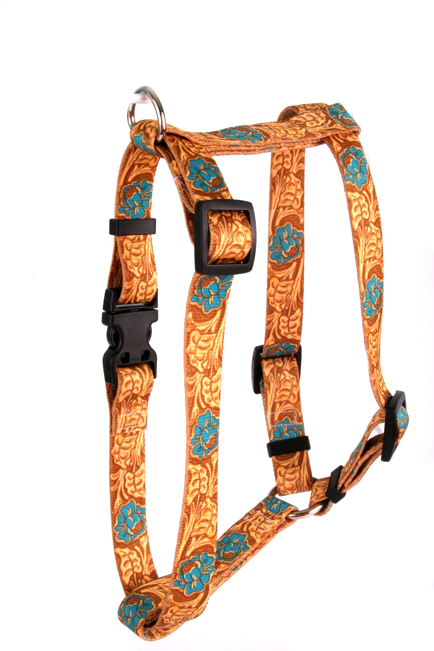 Yellow Dog Design Roman Harness for Small/Medium Dogs - Premium Leather Rose Teal Color - Perfect for Walking, Training & Fashionable Pet Accessories