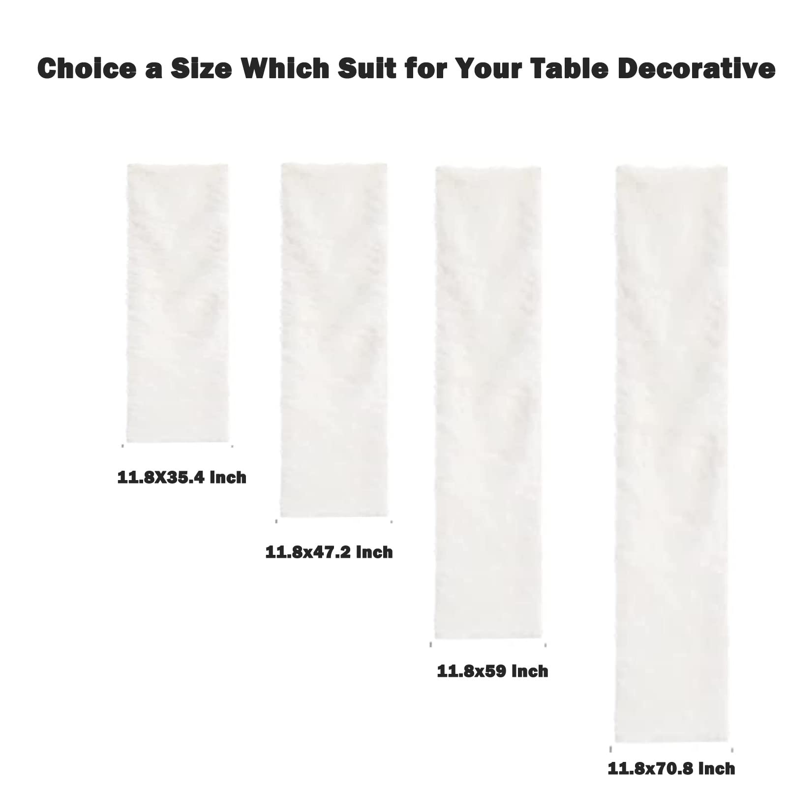 Modern White Faux Fur Table Runner 11.8x59.1 Inch - Elegant Dining Table Decor for Christmas, Weddings, Parties & Farmhouse Style Homes - Perfect for Holiday Celebrations, Coffee Tables and Dresser Decoration