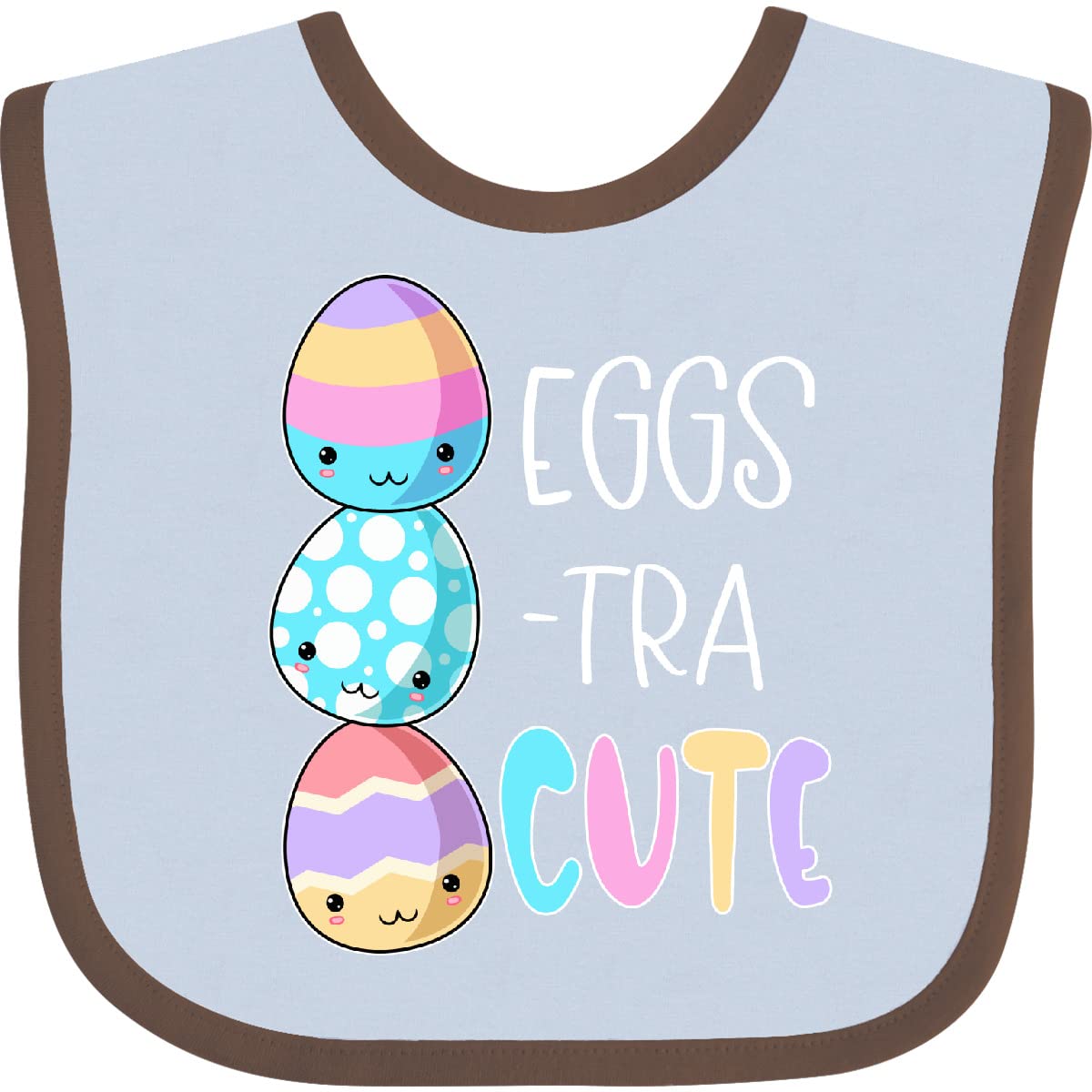 Inktastic Eggs-tra Cute Fun Easter Eggs Baby Bib - Soft Cotton Drool Bib for Infants & Toddlers - Perfect for Easter Celebrations, Photo Shoots & Holiday Gifts
