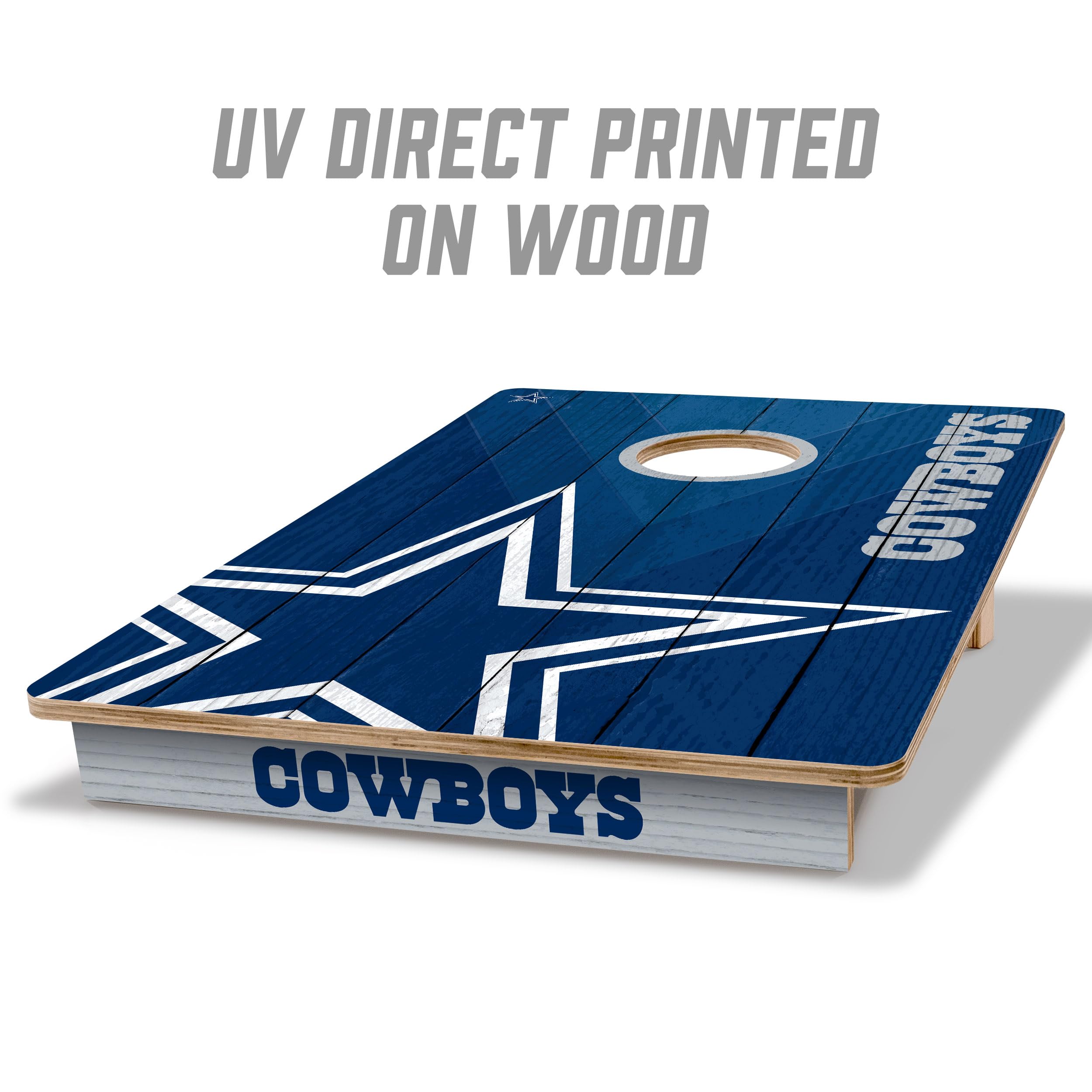 YouTheFan NFL 2’ x 3’ Wood Cornhole Game Set with Official Team Logo Bags - Premium Outdoor Tailgating & Backyard Party Game for Football Fans
