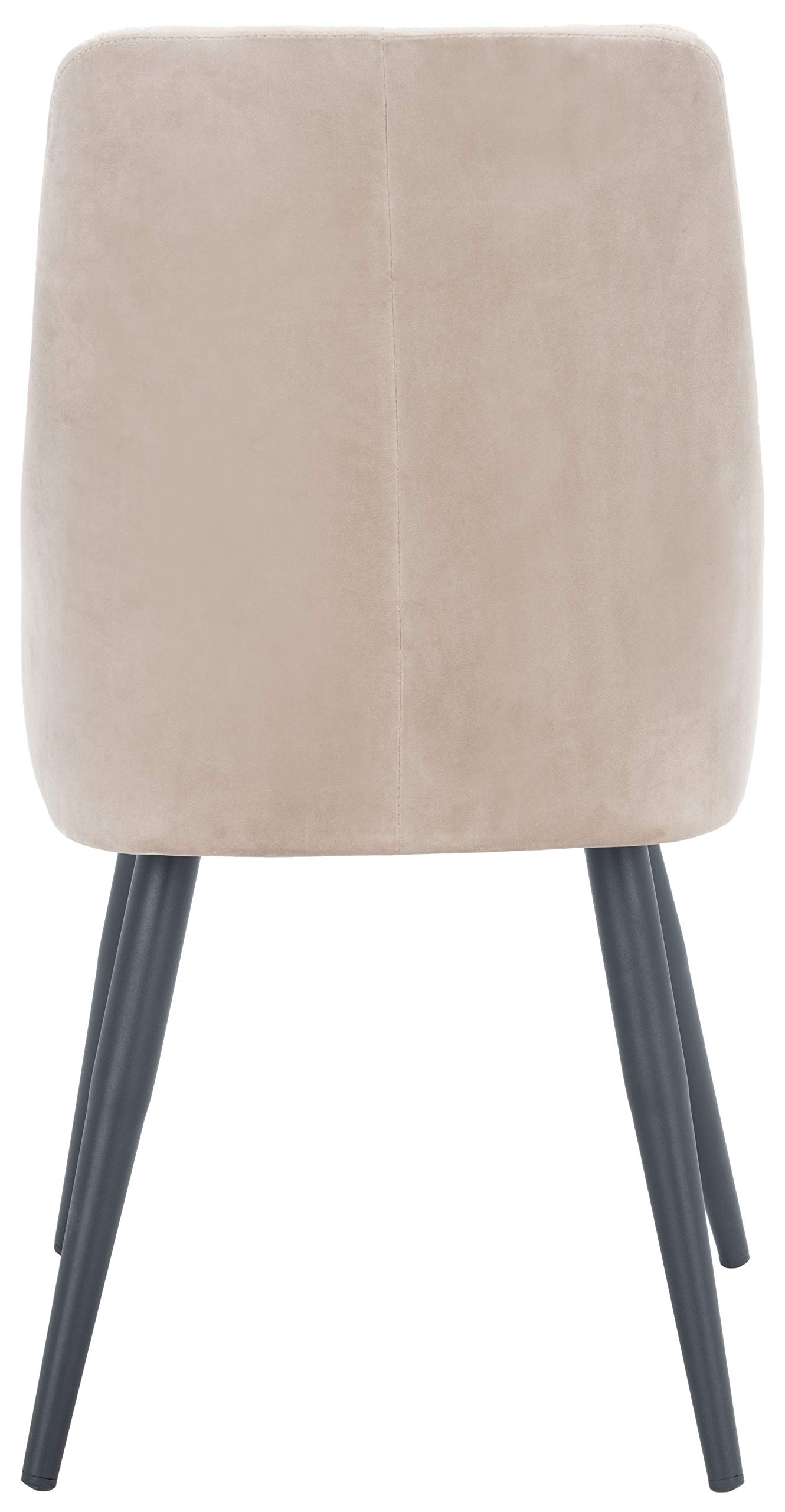 SAFAVIEH Zoi Velvet Dining Chairs Set of 2 - 19 Inch Modern Upholstered Side Chairs for Kitchen, Dining Room & Office - Taupe & Black Velvet Fabric Seating