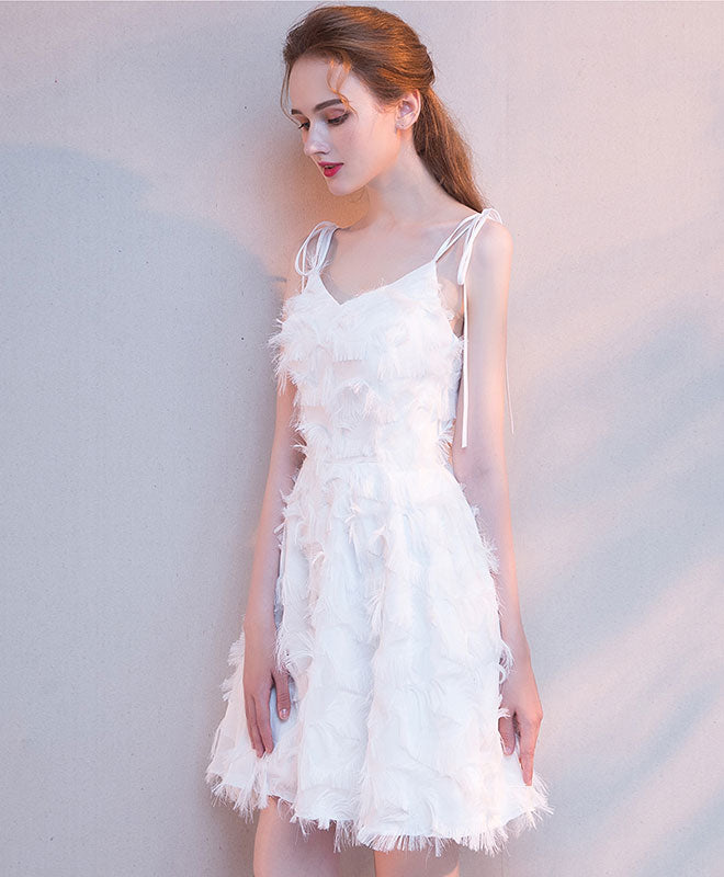 Elegant White V-Neck Short Prom Dress for Homecoming - Perfect for Dances, Parties & Special Occasions