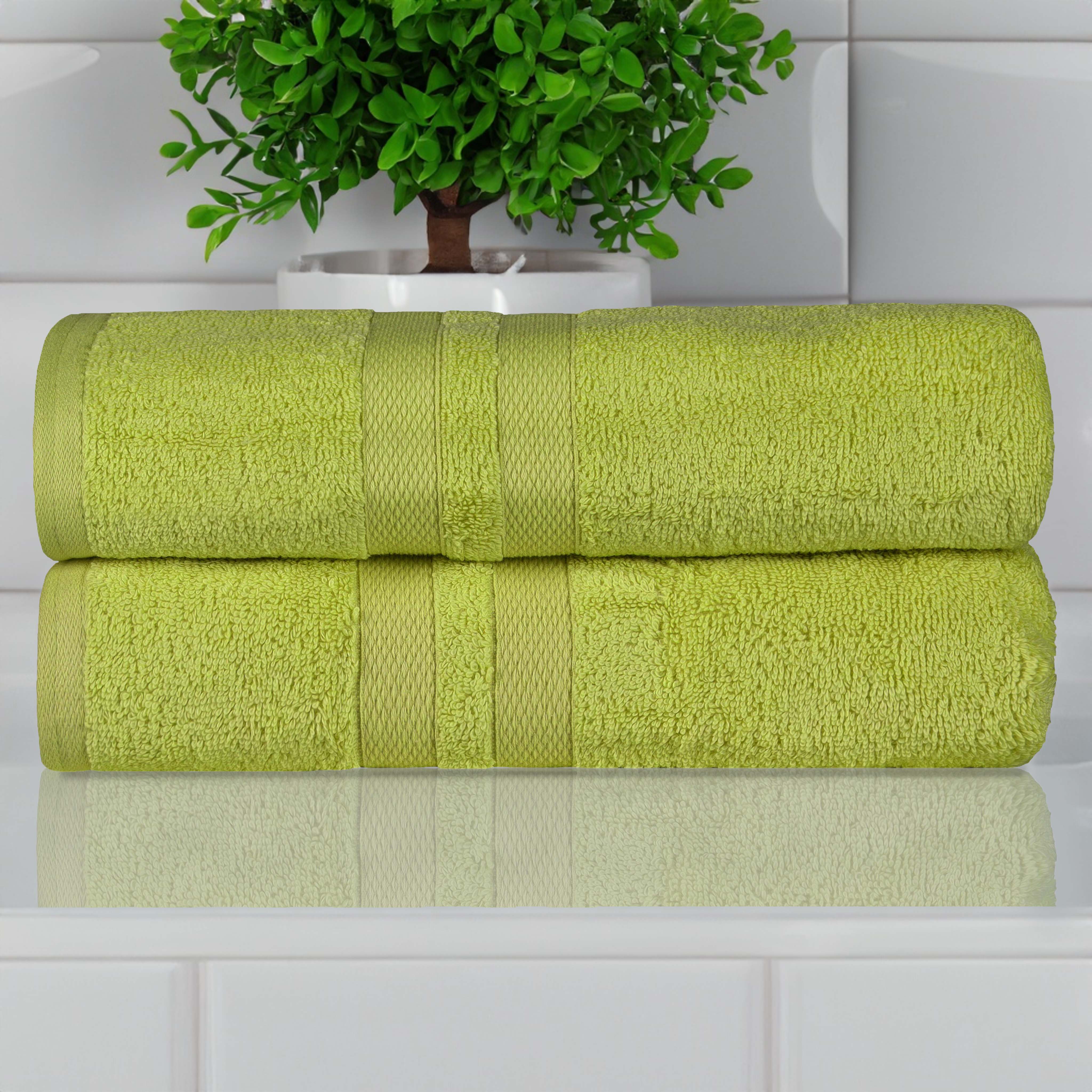 Ultra Soft 100% Cotton Quick Dry Bath Towels Set of 2 - Absorbent & Plush for Bathroom, Spa, Pool, Gym & Beach Use