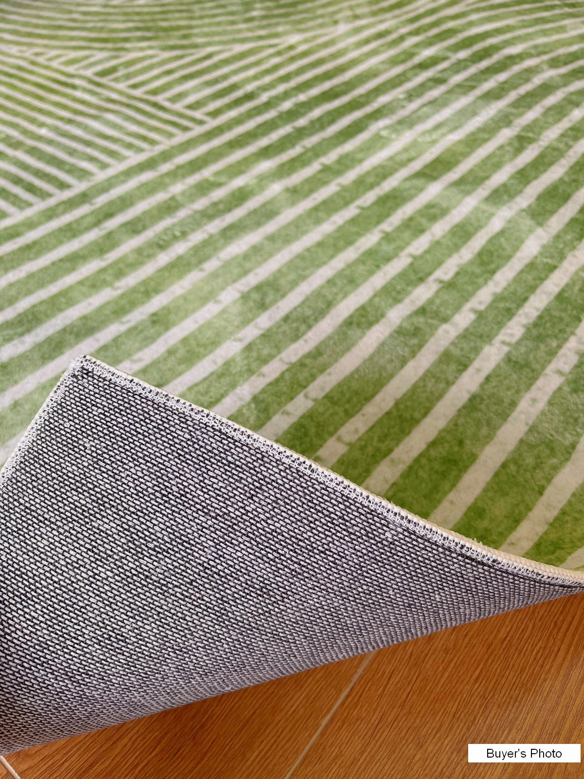 Modern Green Thick Soft Area Rug - Non-Slip Contemporary Living Room Rug, Dining Room & Bedroom Carpet - Perfect for Home Decor, Sofa & Floor Protection
